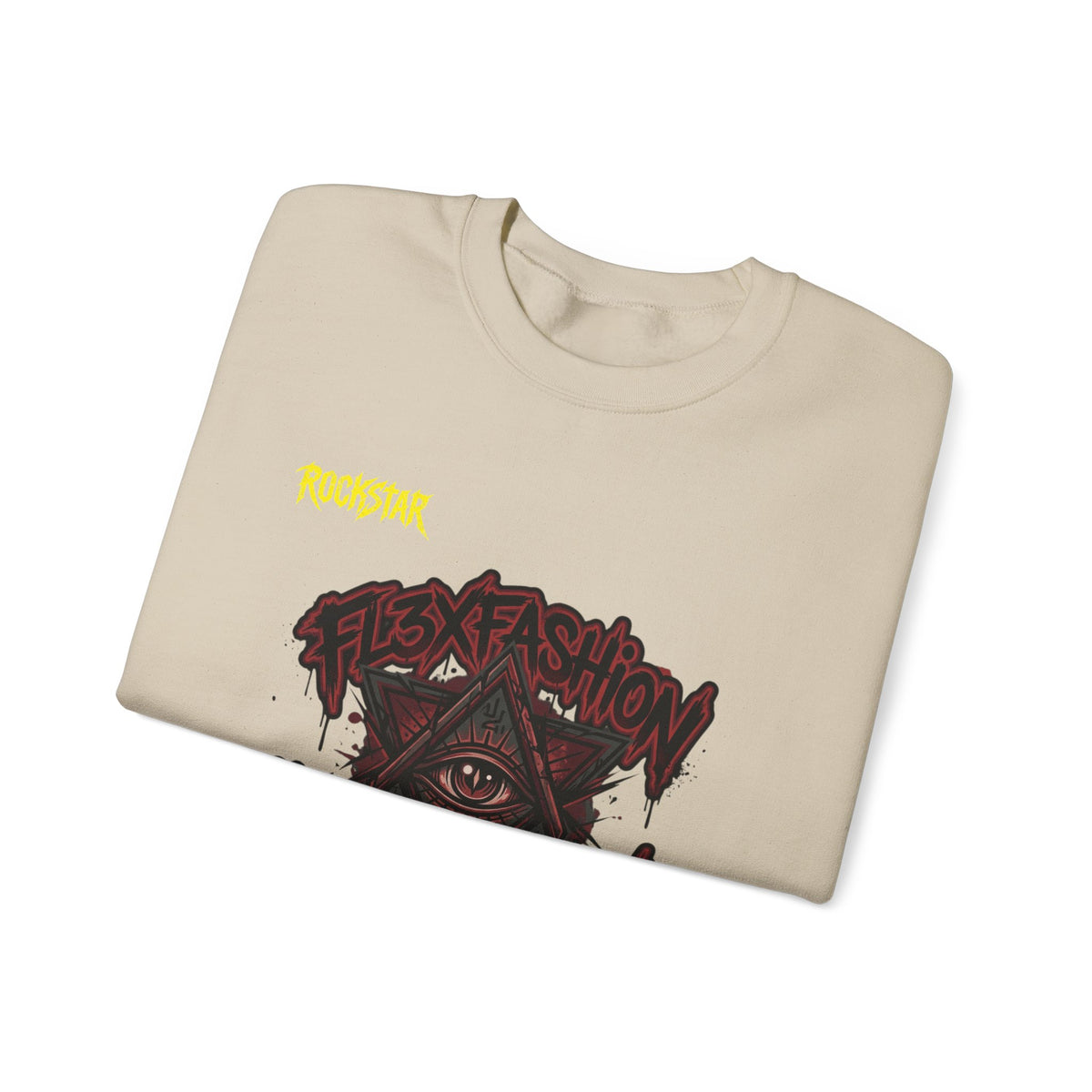 Graphic Crewneck Sweatshirt — Dark Eye Pyramid Streetwear Design