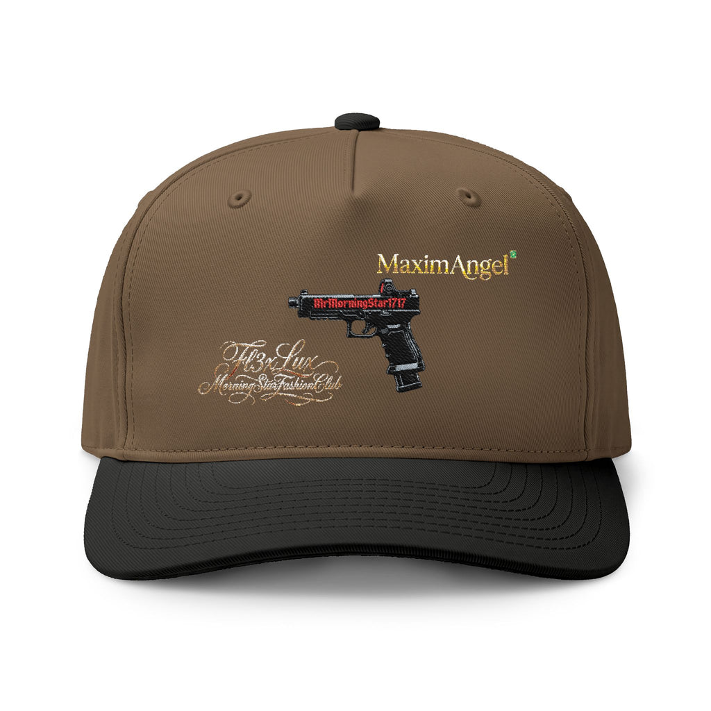 Two-Tone Cap — Embroidered Handgun Graphic "Marine Angel" Trucker Hat