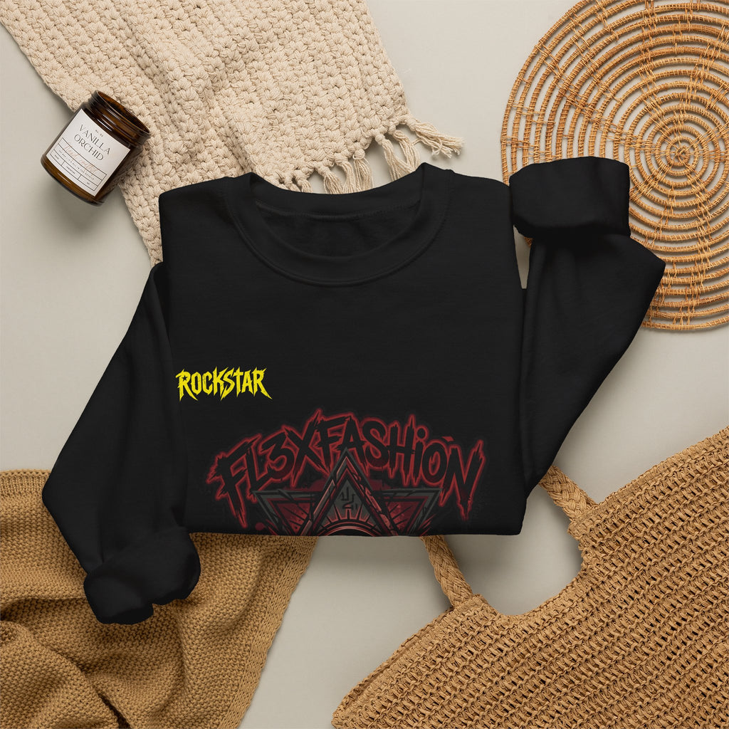 Graphic Crewneck Sweatshirt — Dark Eye Pyramid Streetwear Design