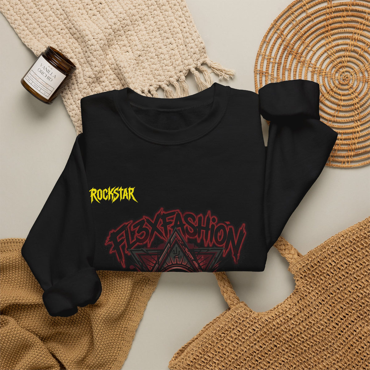 Graphic Crewneck Sweatshirt — Dark Eye Pyramid Streetwear Design