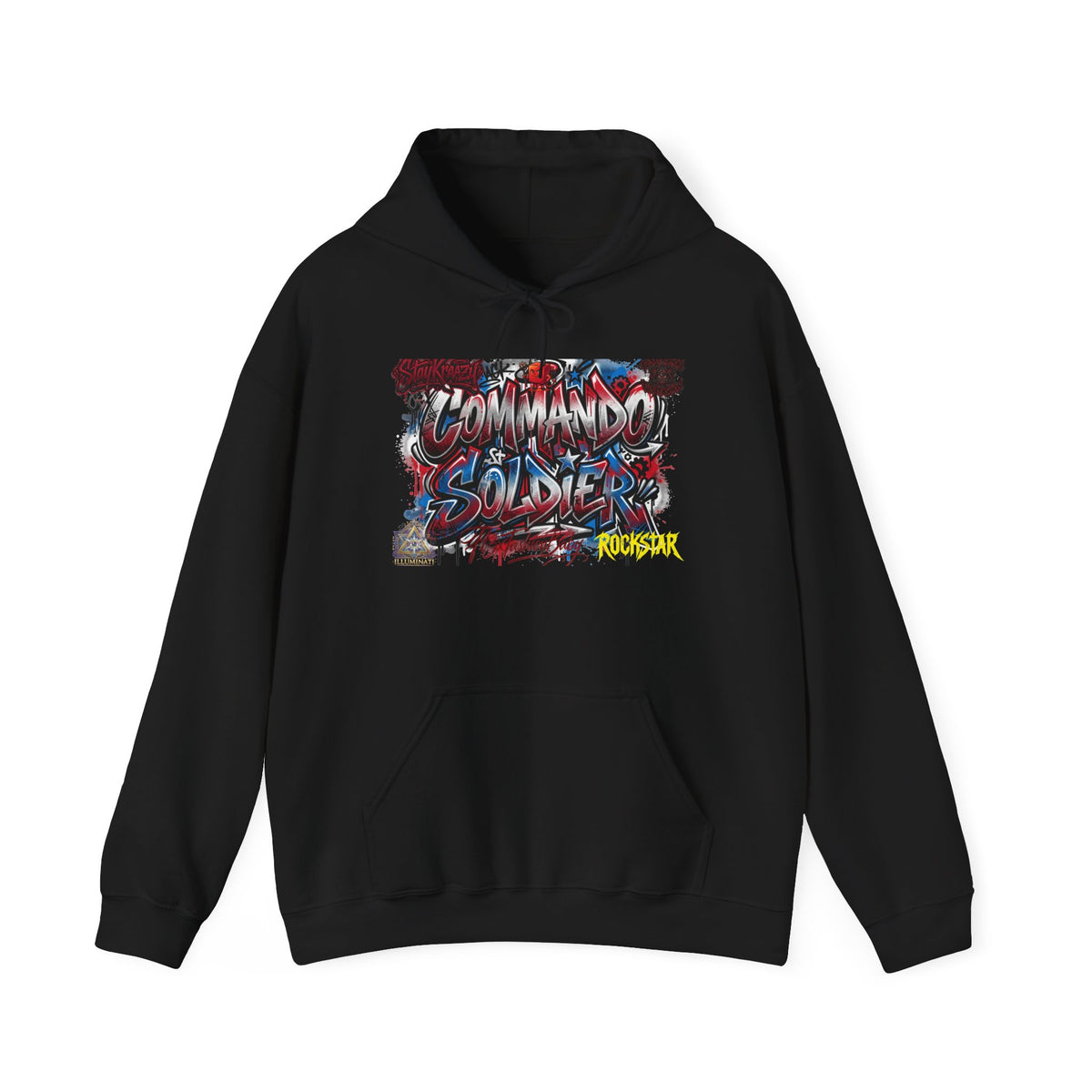 Command Soldier Graffiti Hoodie - Urban Streetwear Military Tribute