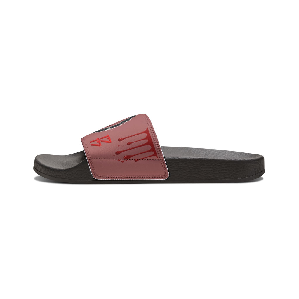 Women's Slip-On Sandals — Red Anarchy Symbol Removable-Striped Strap Slides