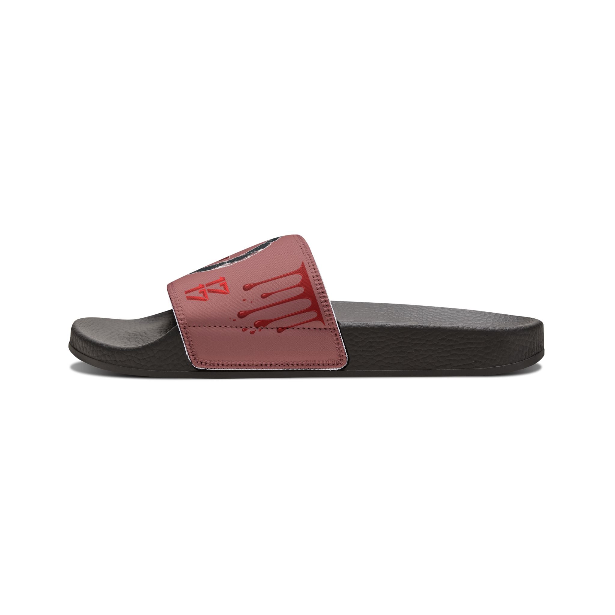Women's Slip-On Sandals — Red Anarchy Symbol Removable-Striped Strap Slides