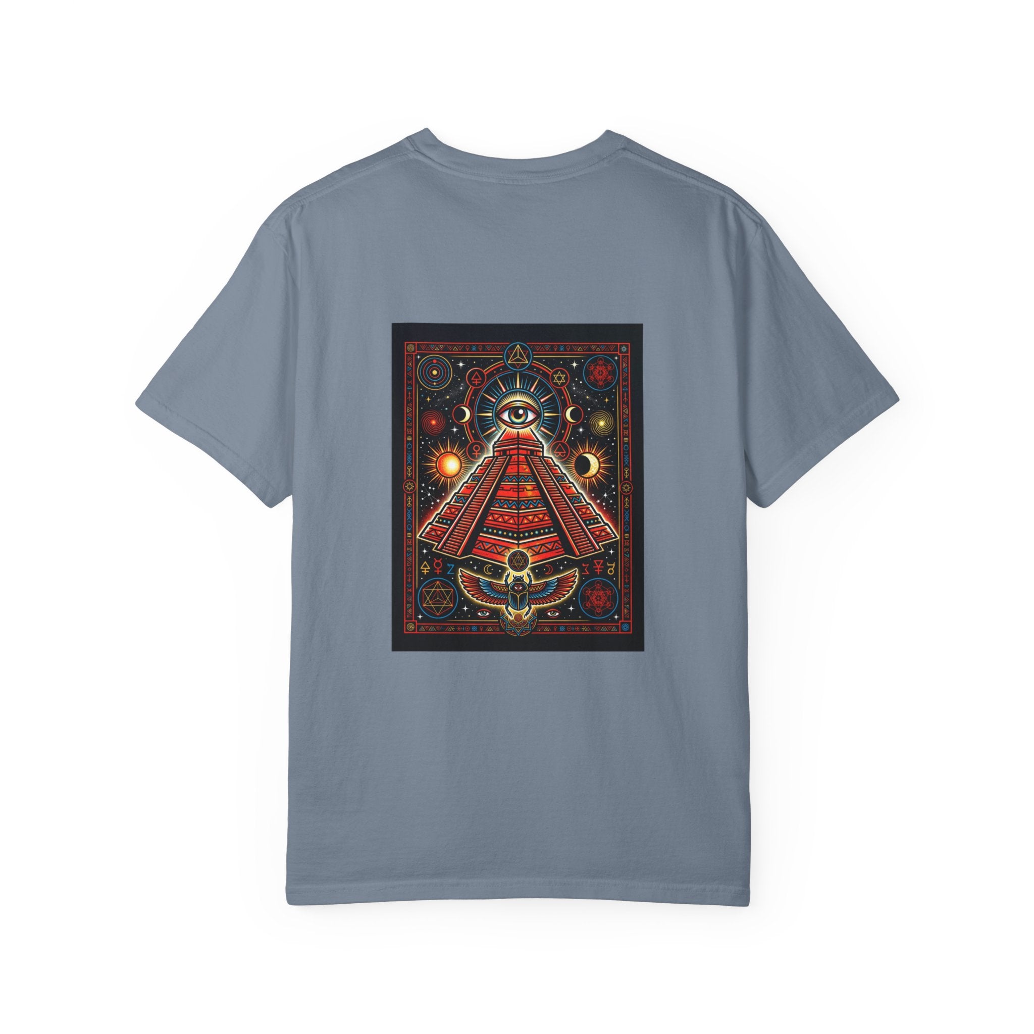 Graphic T-Shirt — Occult Pyramid Eye Design with 'Fix Fashion' Patch