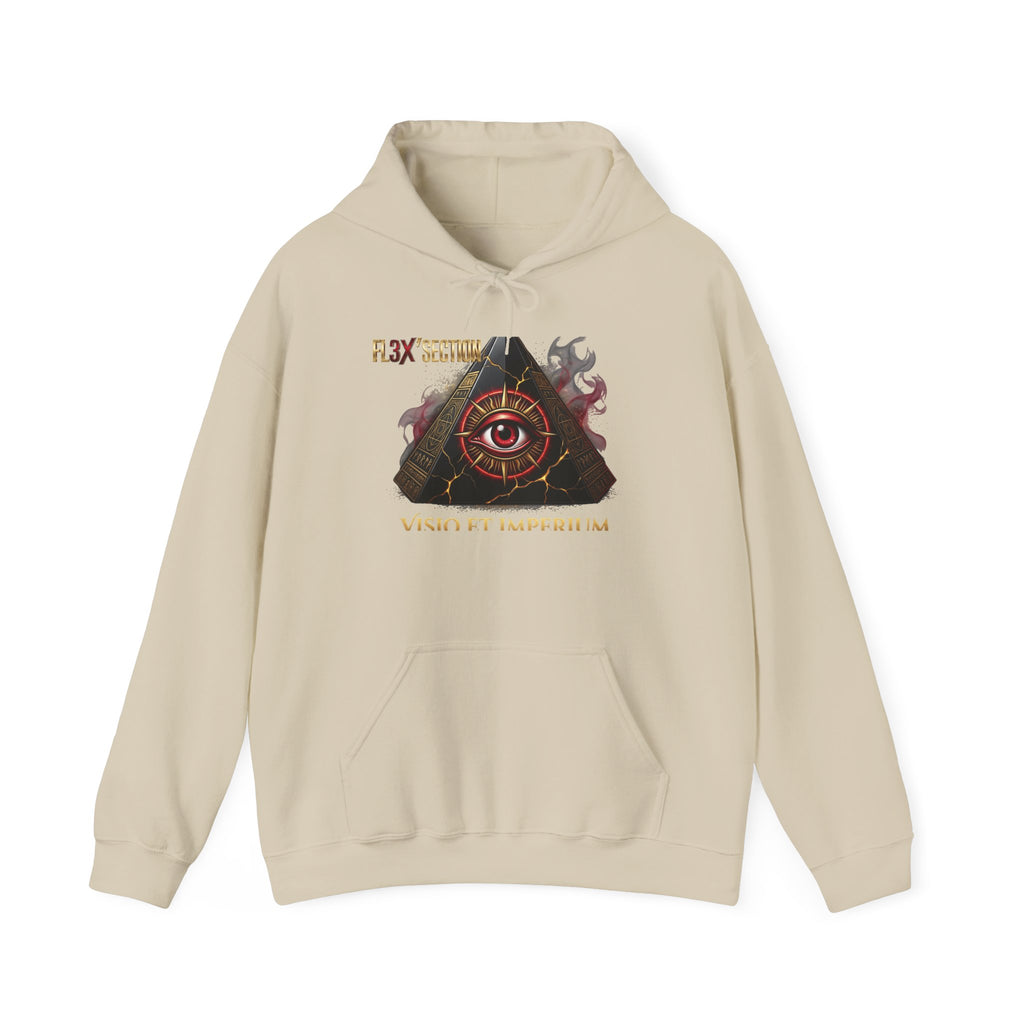 Occult Eye Pyramid Hoodie — 'Vigil Et Imperium' Mystical Graphic Sweatshirt