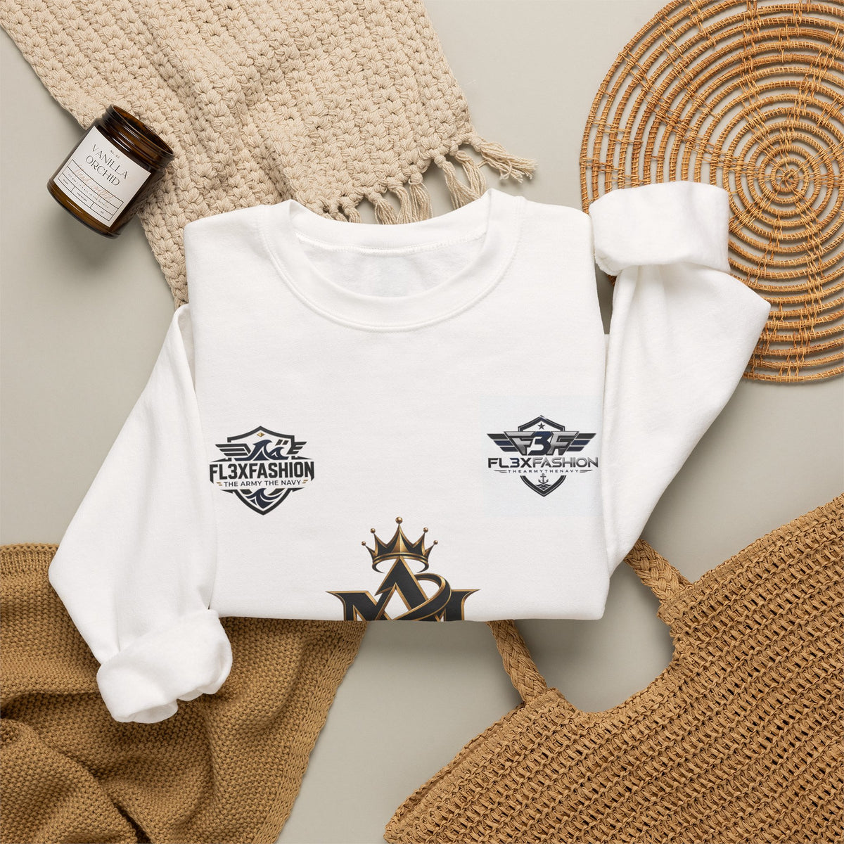 Logo Patch Crewneck Sweatshirt — Minimal Streetwear Brand Logos