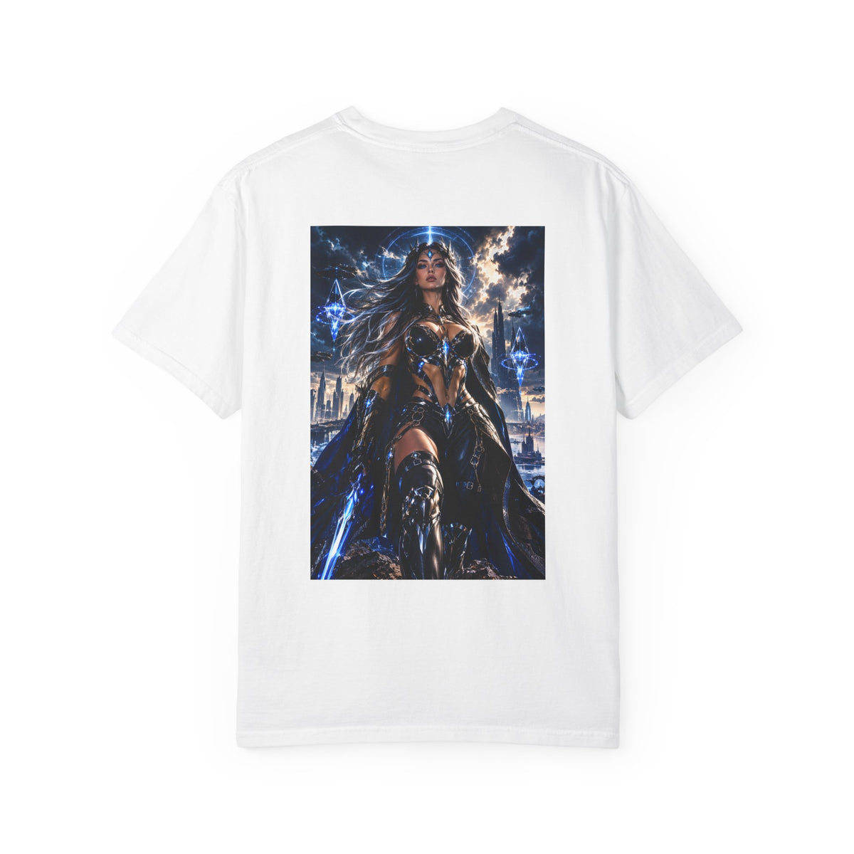 Graphic T-Shirt — Mythic Warrior Back Print with Crest Logos