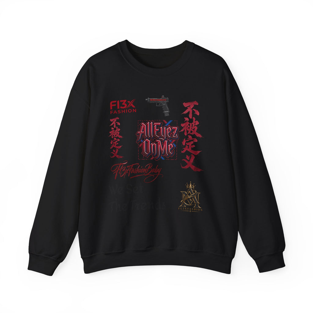 Graphic Crewneck Sweatshirt — 'We Set The Trends' Streetwear with Asian-Inspired Typography