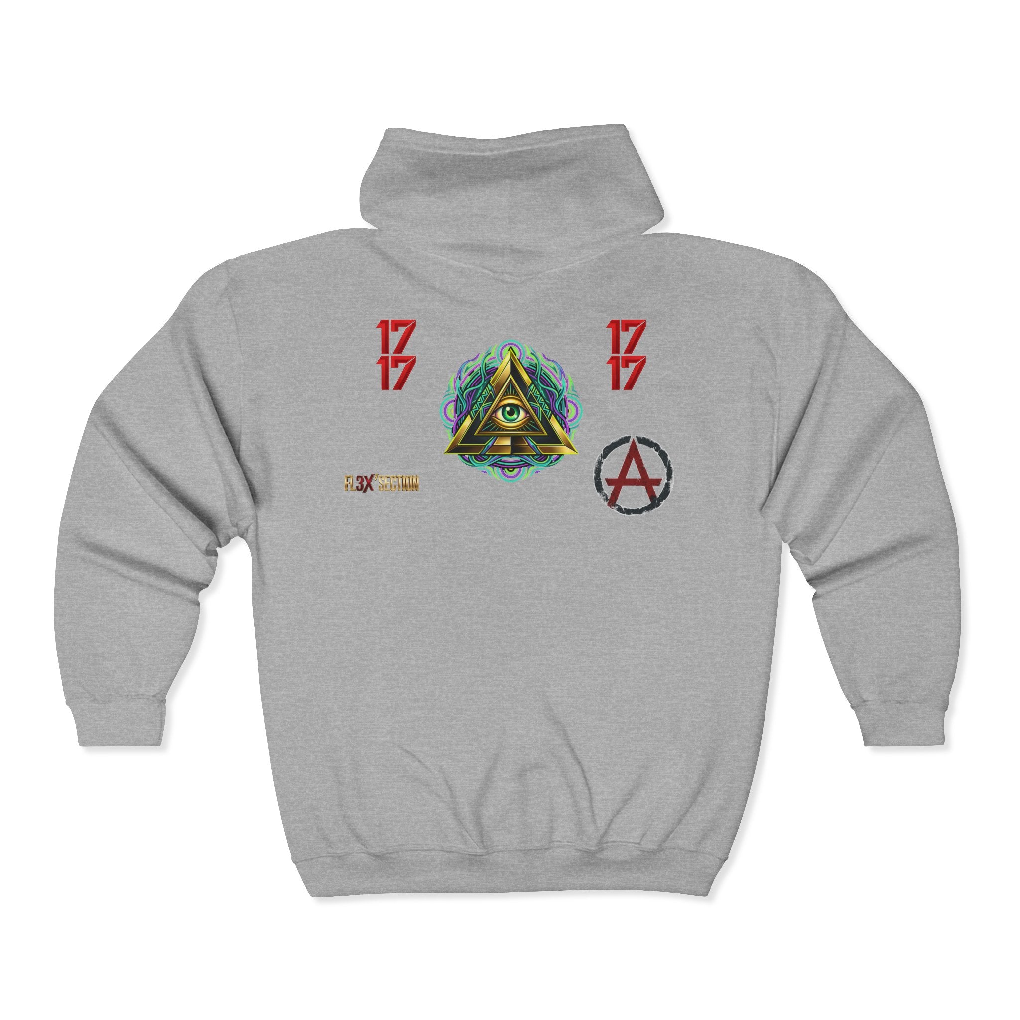 All-Seeing Eye Zip Hoodie — Psychedelic Geometric Graphic Sweatshirt