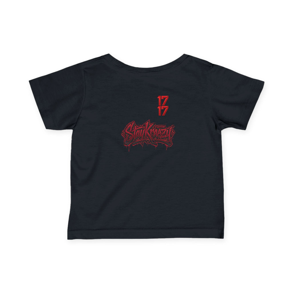 Infant Tee — Red Graffiti "17/17" Street Style Baby Shirt