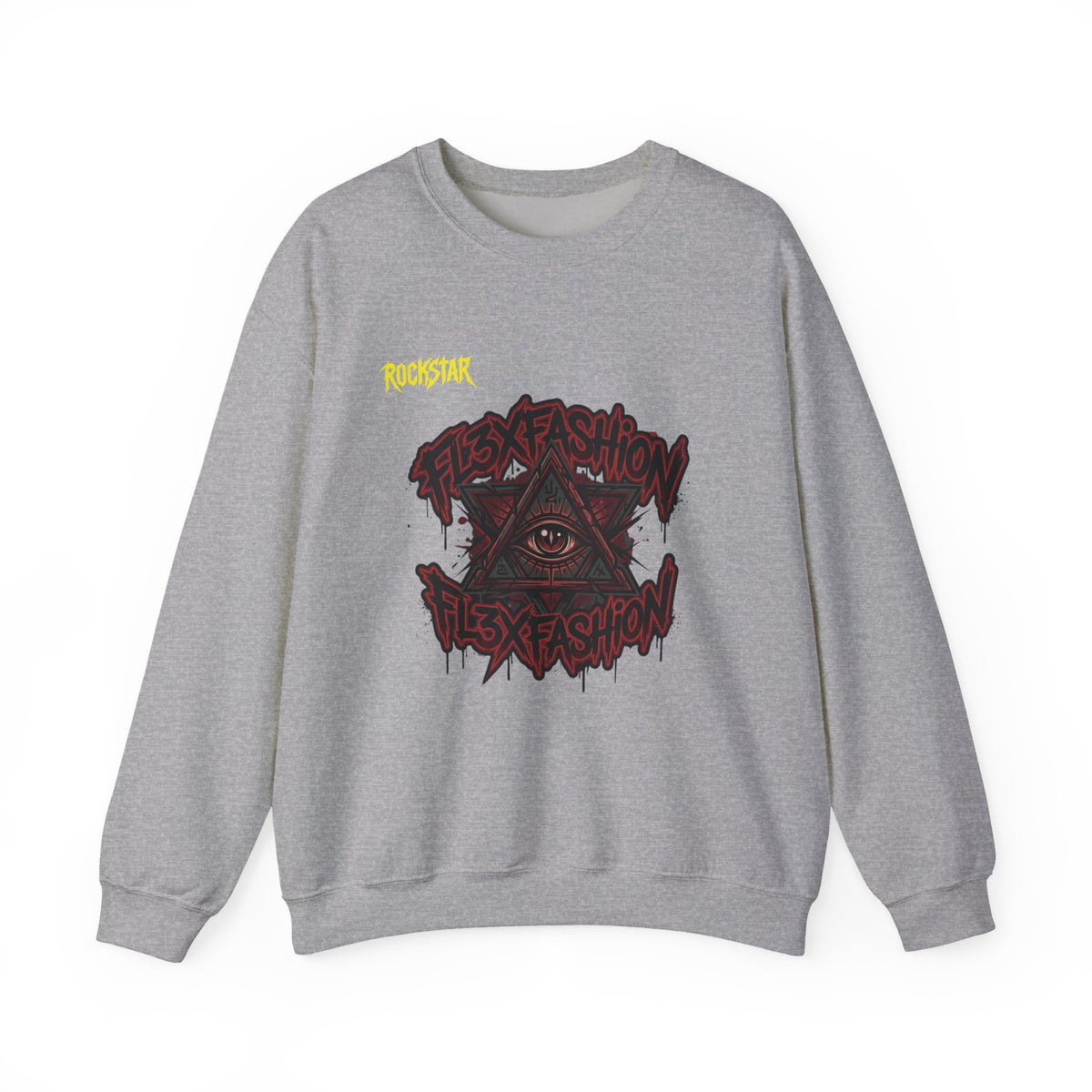 Graphic Crewneck Sweatshirt — Dark Eye Pyramid Streetwear Design