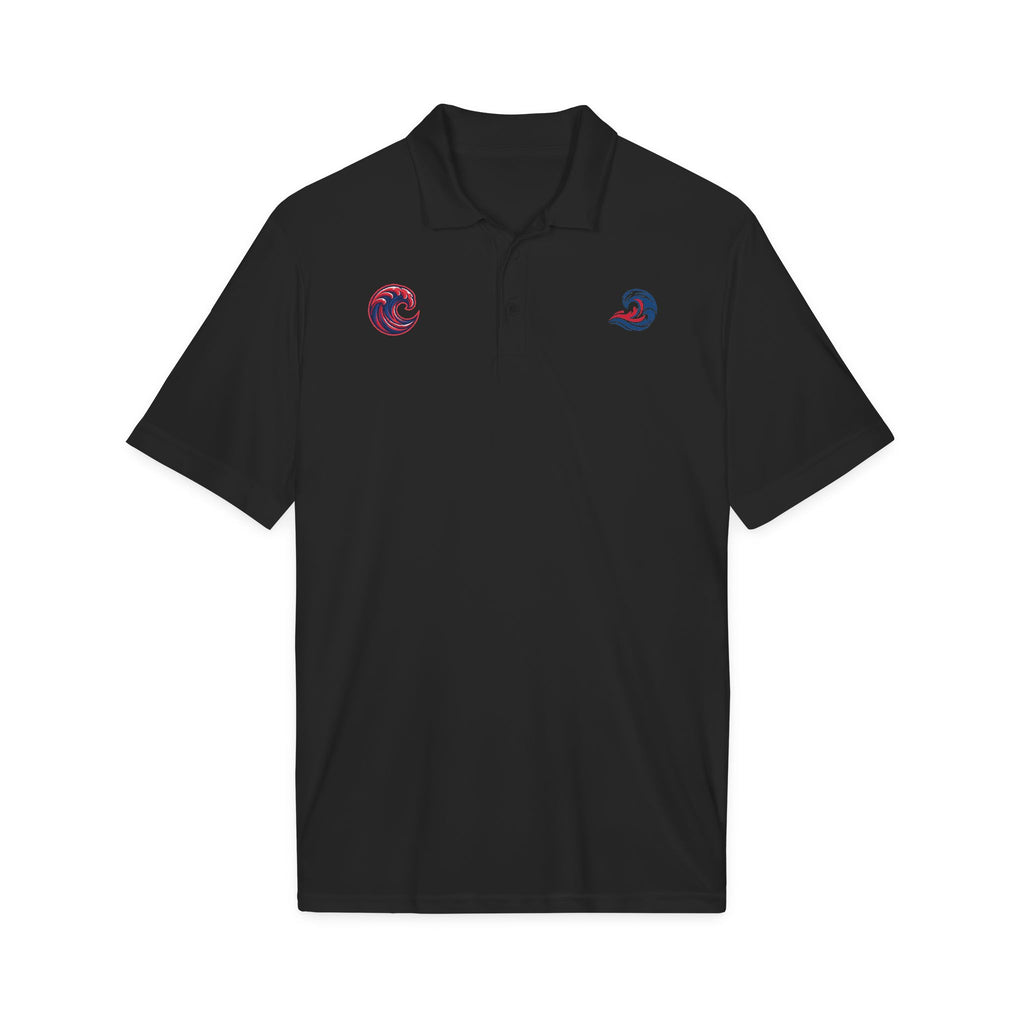 Embroidered Wave Logo Polo Shirt — Breathable Performance Golf & Work Polo
