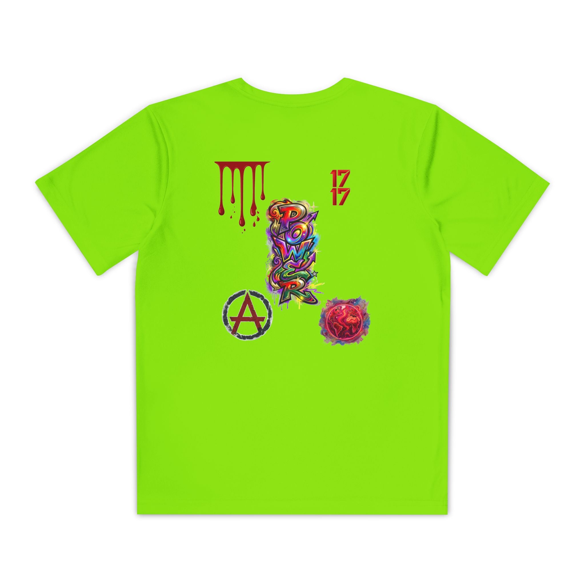 Youth Competitor Tee — Colorful Graffiti Anarchy Graphic T-Shirt