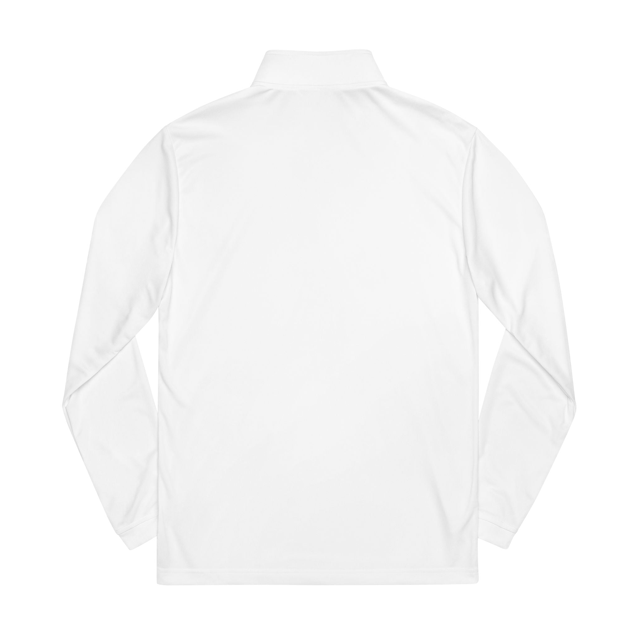 Embroidered Quarter-Zip Pullover — White adidas® Athletic Pullover with Red Floral Heart Patch