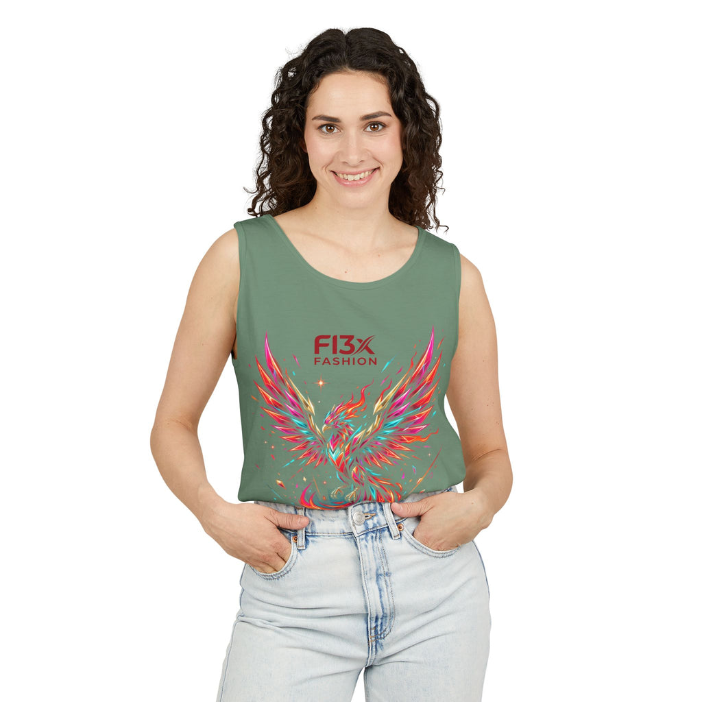 Phoenix Graphic Tank Top — Colorful Rising Firebird Design