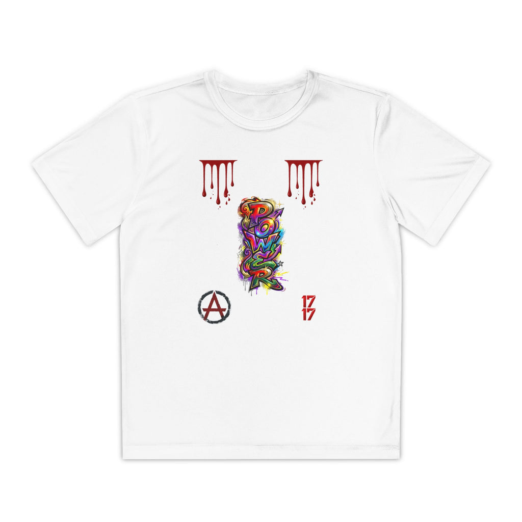 Youth Competitor Tee — Colorful Graffiti Anarchy Graphic T-Shirt
