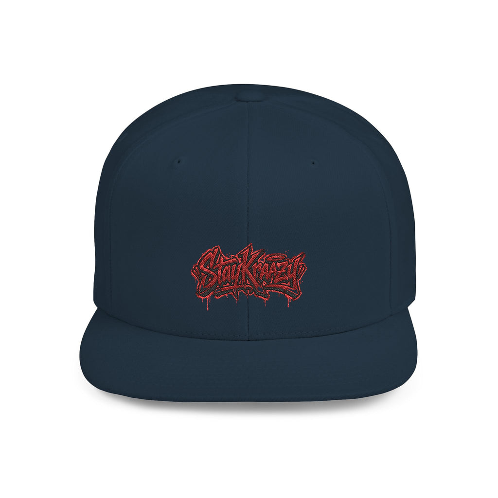 Snapback Hat — Red Graffiti Logo Flat Bill Cap