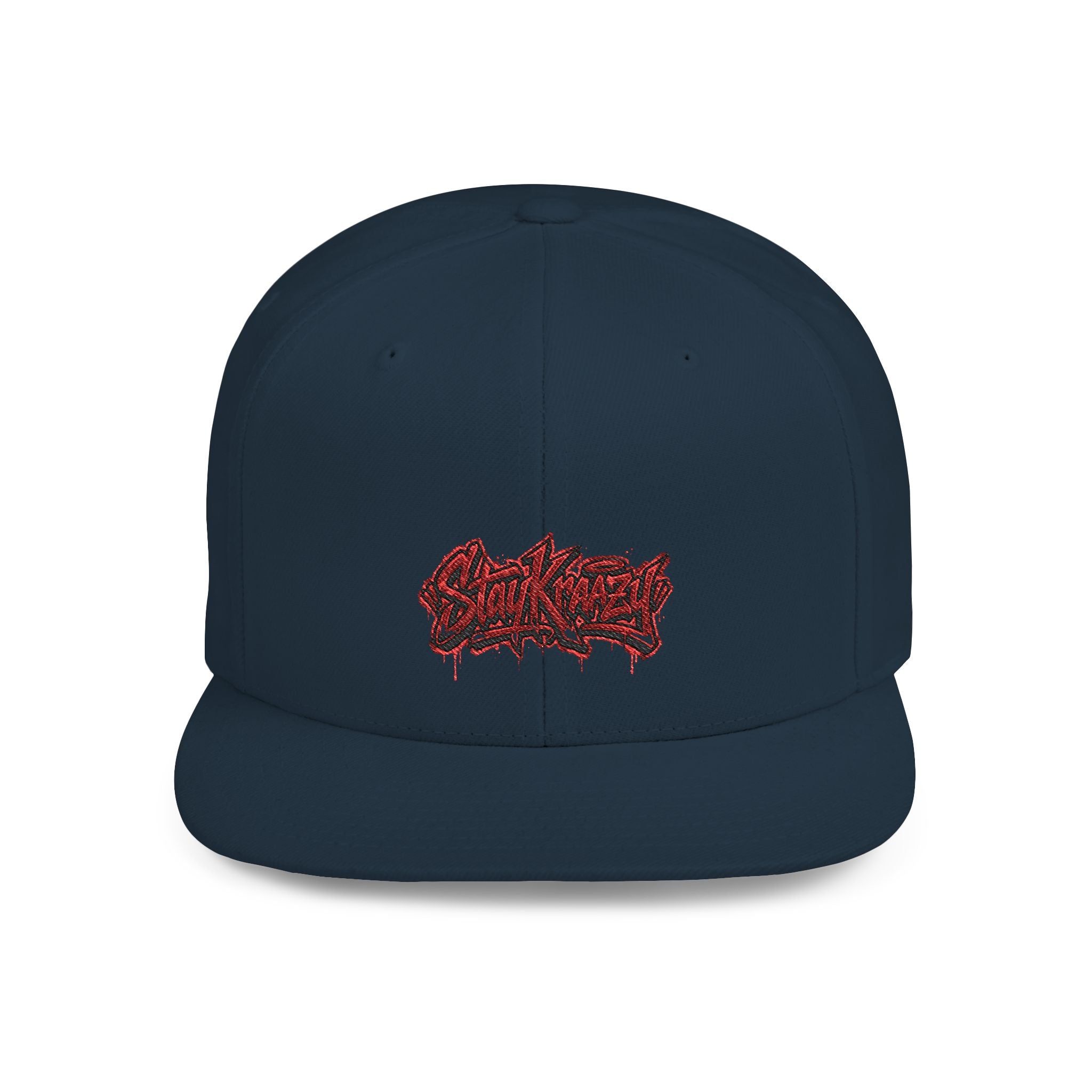Snapback Hat — Red Graffiti Logo Flat Bill Cap