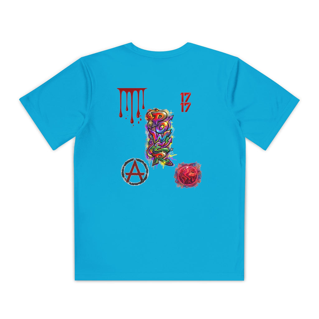 Youth Competitor Tee — Colorful Graffiti Anarchy Graphic T-Shirt