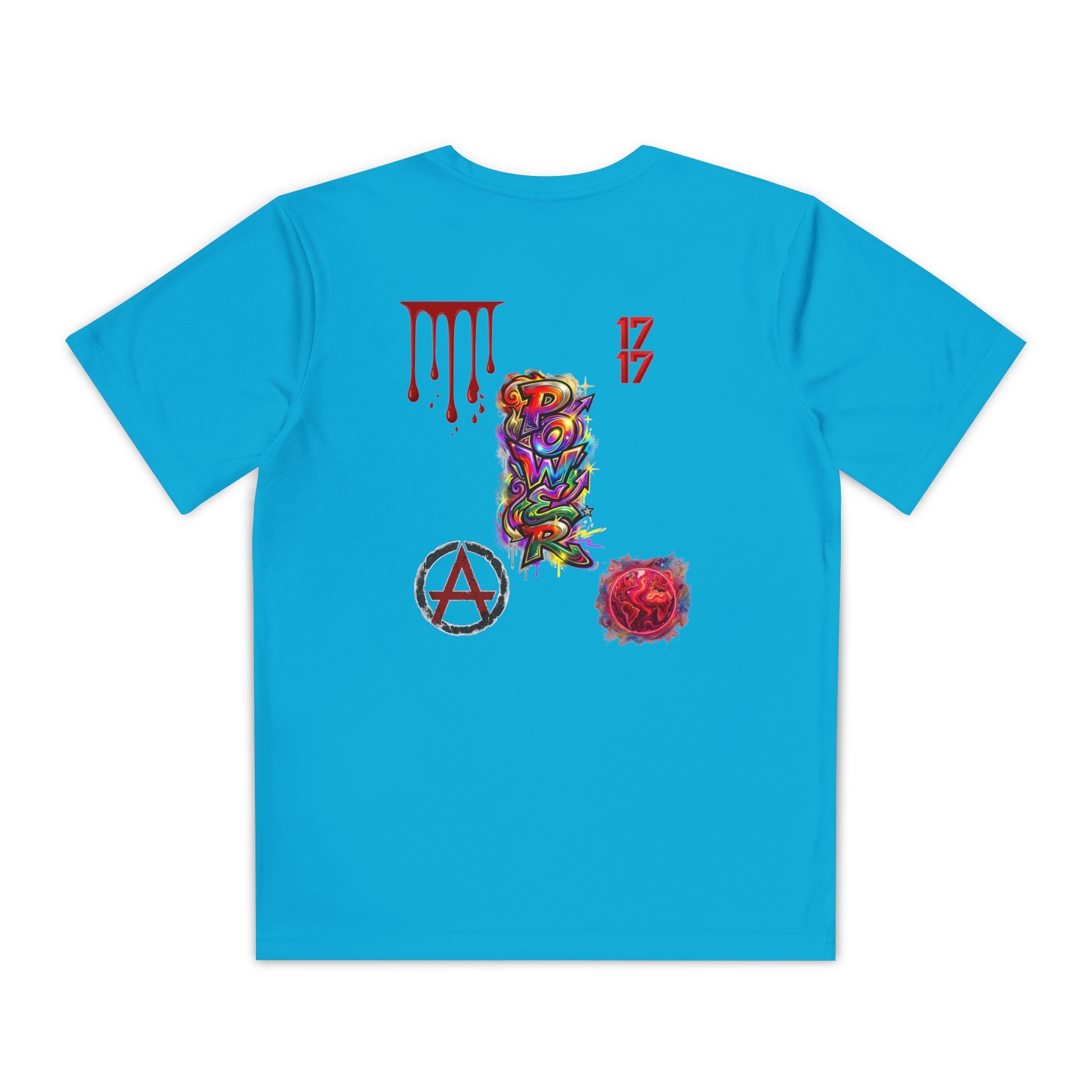 Youth Competitor Tee — Colorful Graffiti Anarchy Graphic T-Shirt
