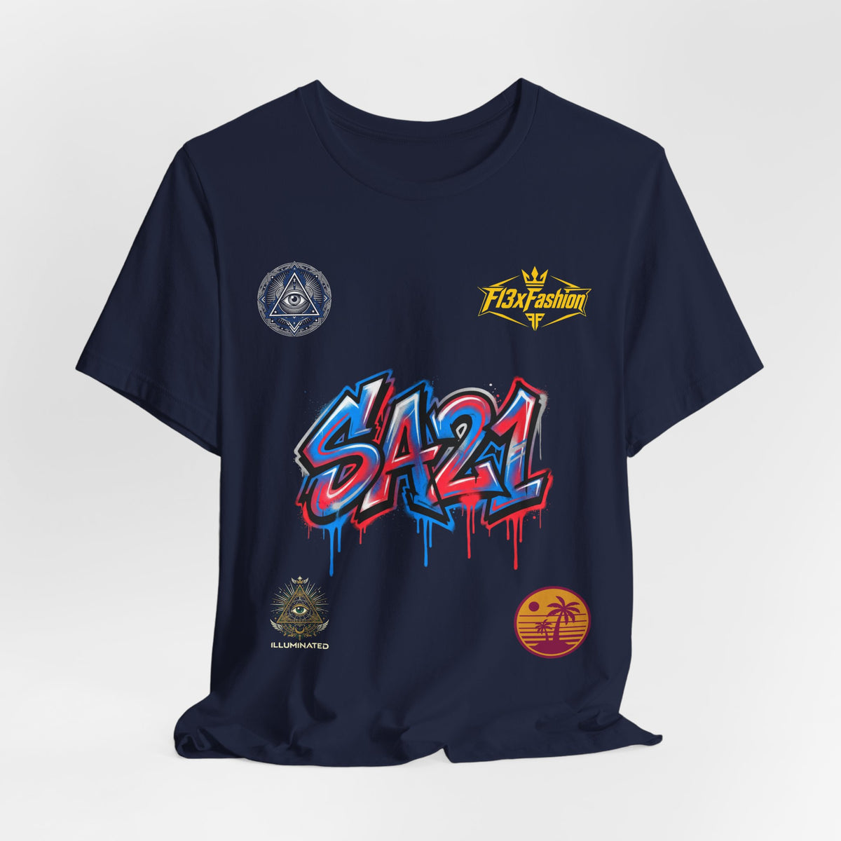 SA21 Graffiti Logo Tee — Streetwear Graphic T-Shirt