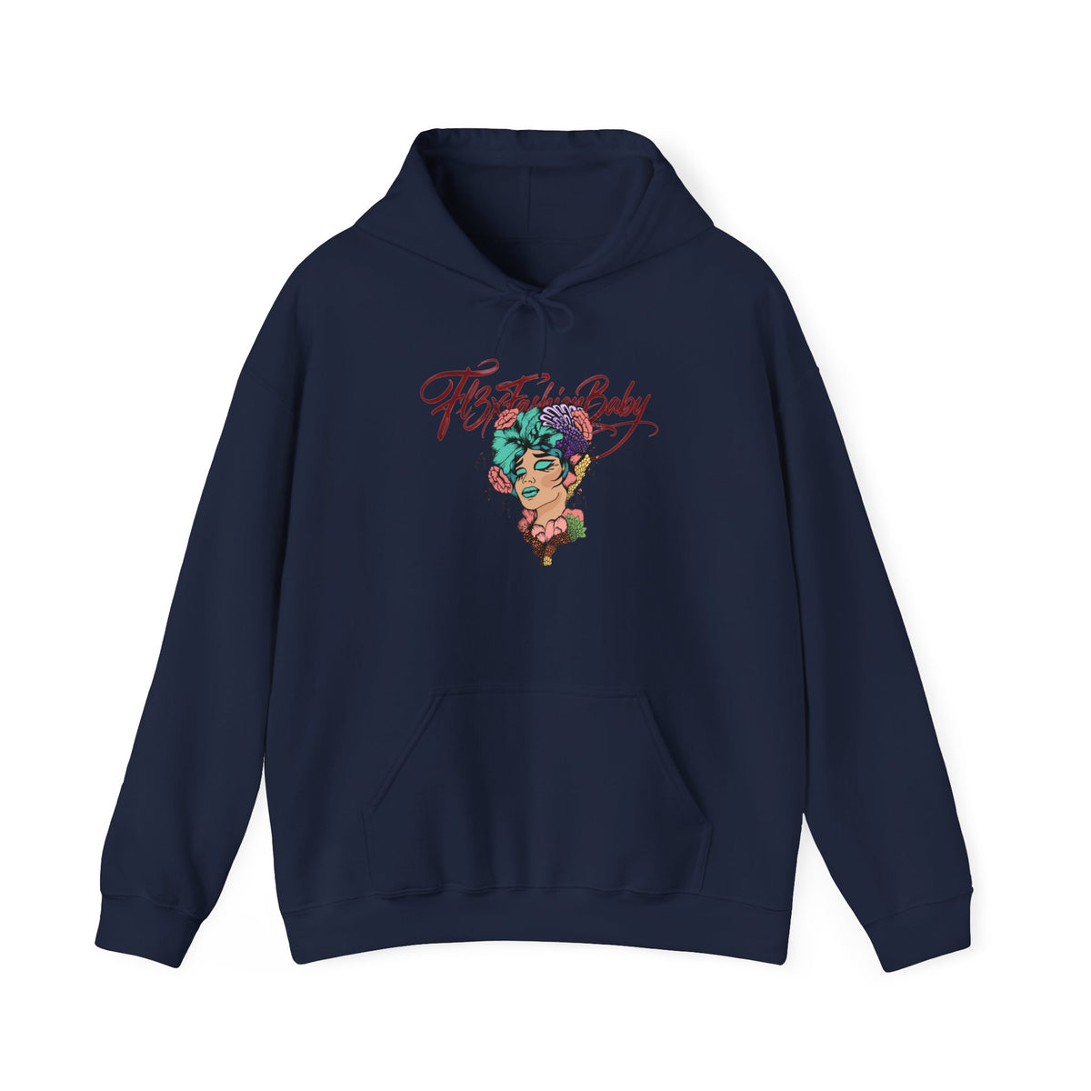 Hoodie — "Fate, Time Baby" Colorful Floral Portrait Graphic Hoodie