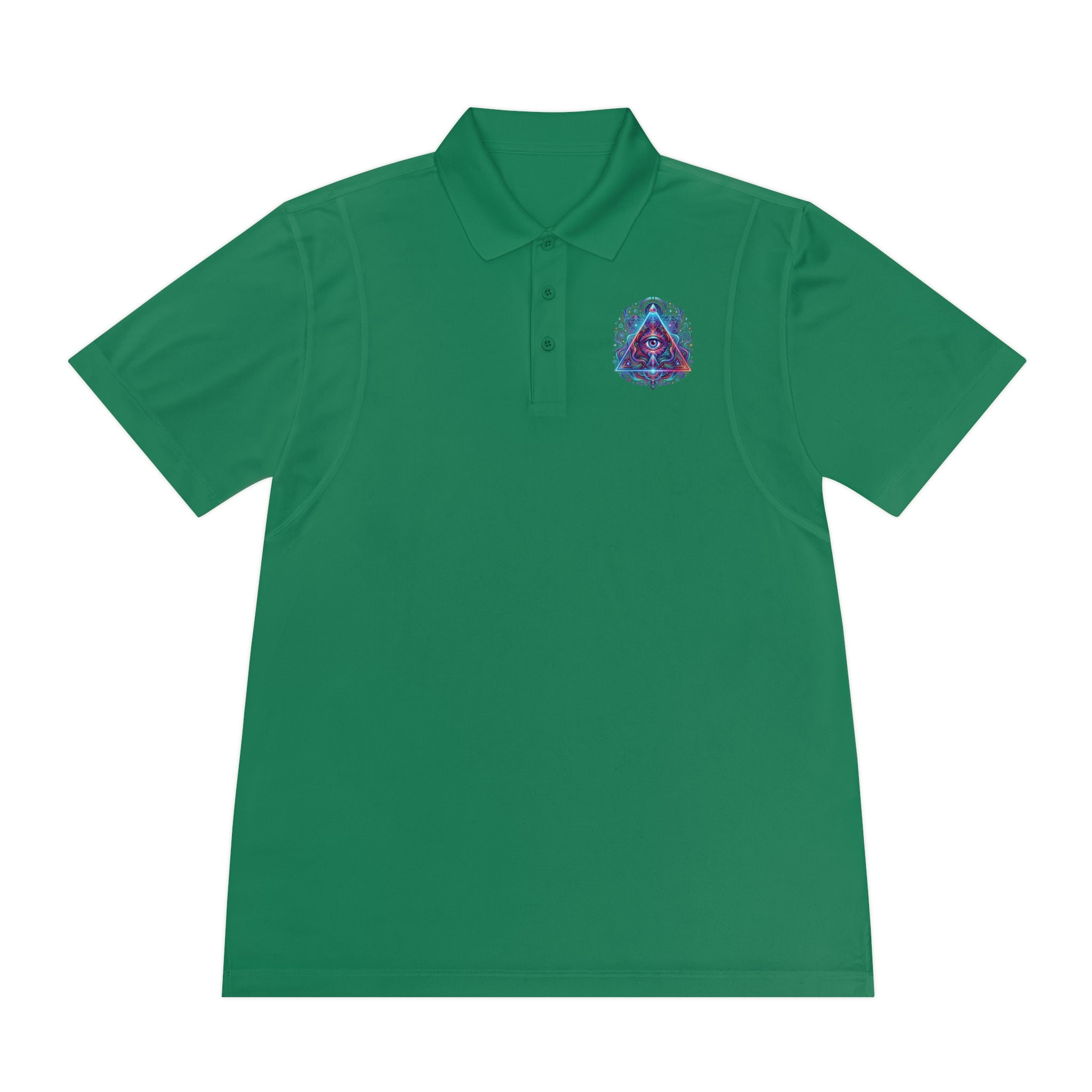 Men's Polo Shirt — Mystic All-Seeing Eye Triangle Design with 17/17 Accent