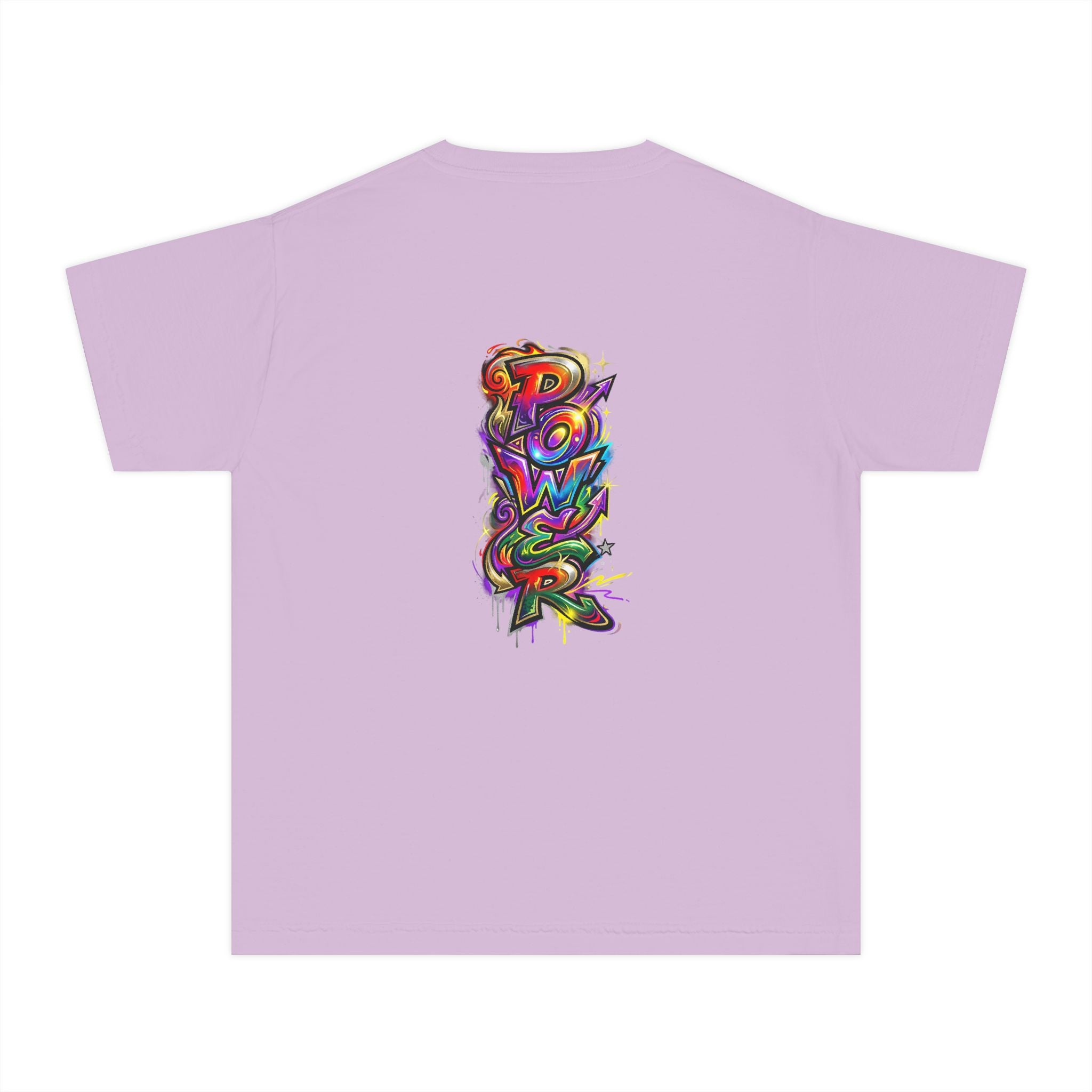 Youth Tee - Colorful 'Power' Graffiti Vertical Graphic