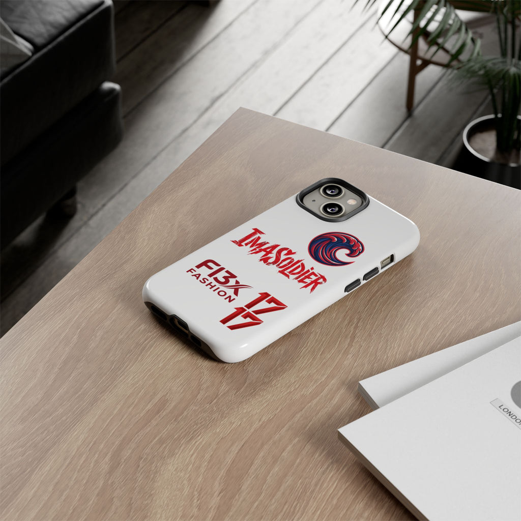 Phone Case — 'ImaSoldier' Red Wave Protective Hard Case