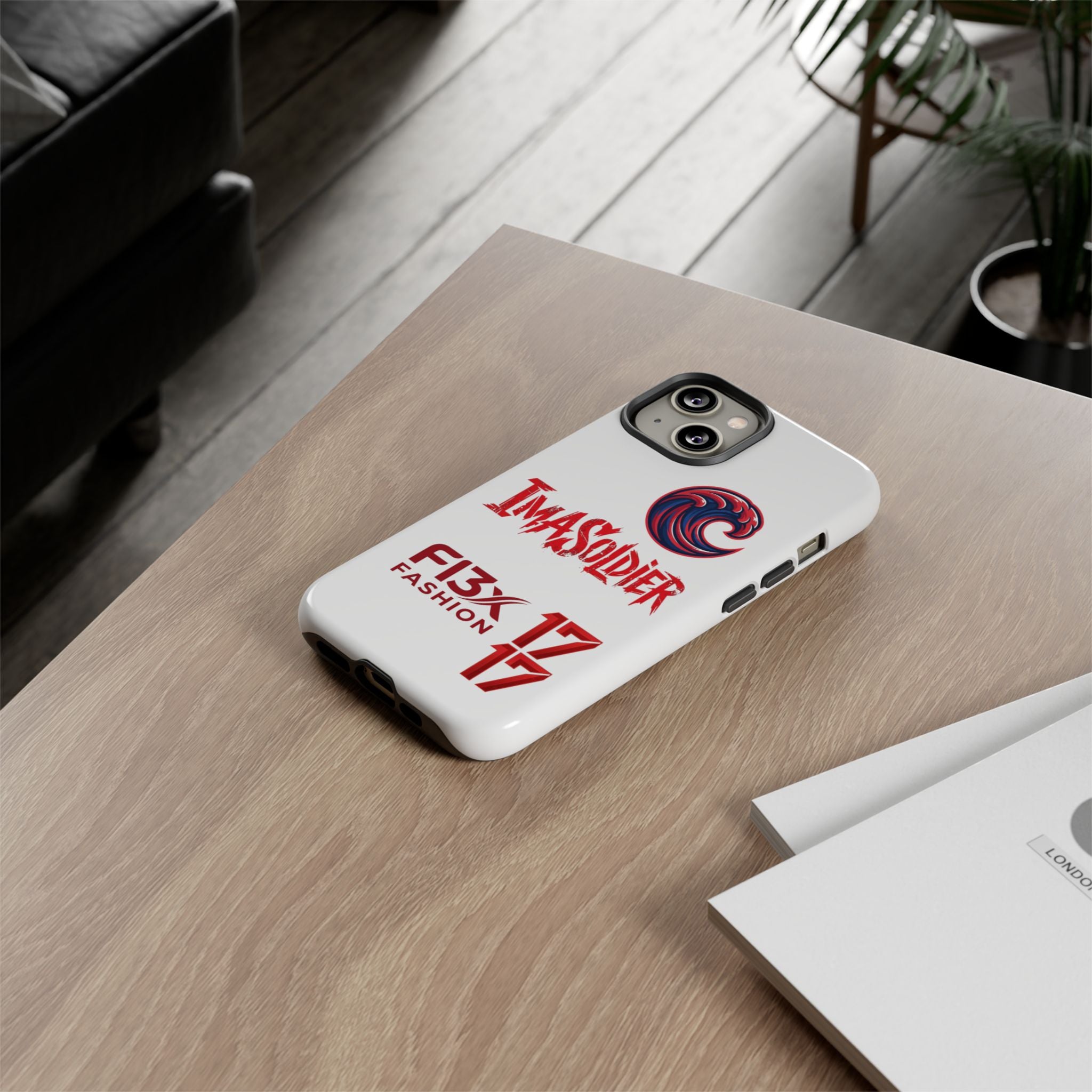 Phone Case — 'ImaSoldier' Red Wave Protective Hard Case