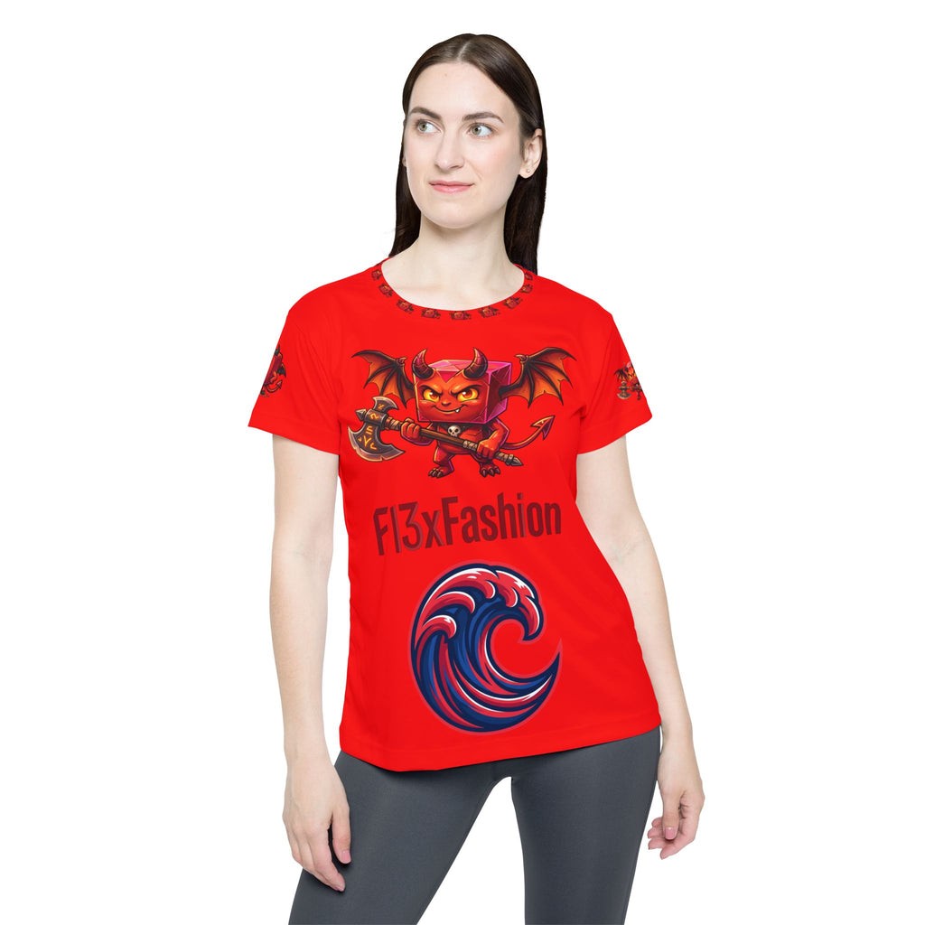 Red Graphic Sports Jersey — Devil Mascot & Mystic Eye Design