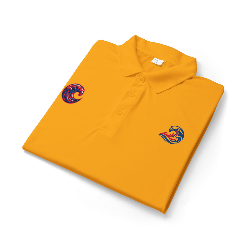 Embroidered Wave Logo Polo Shirt — Breathable Performance Golf & Work Polo