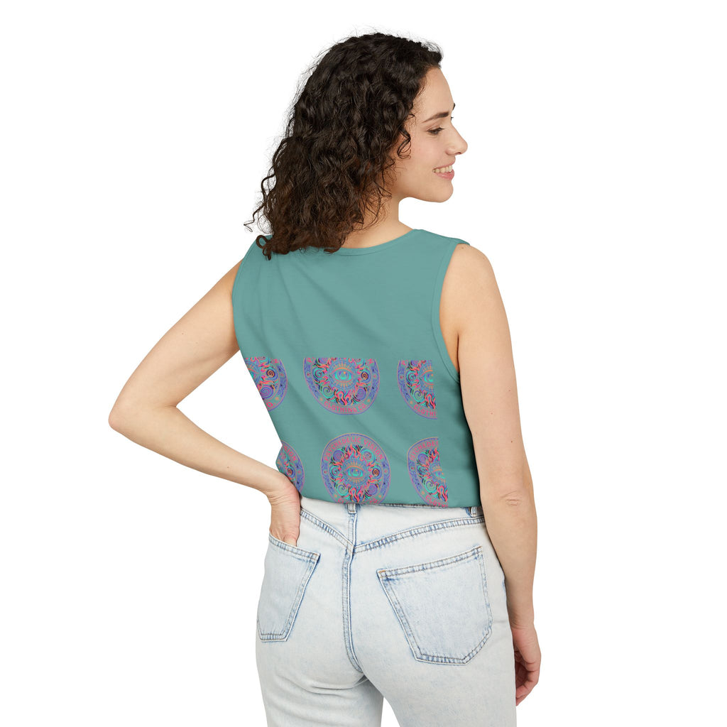 Psychedelic Vision Tank Top — Retro Eye Mandala Graphic