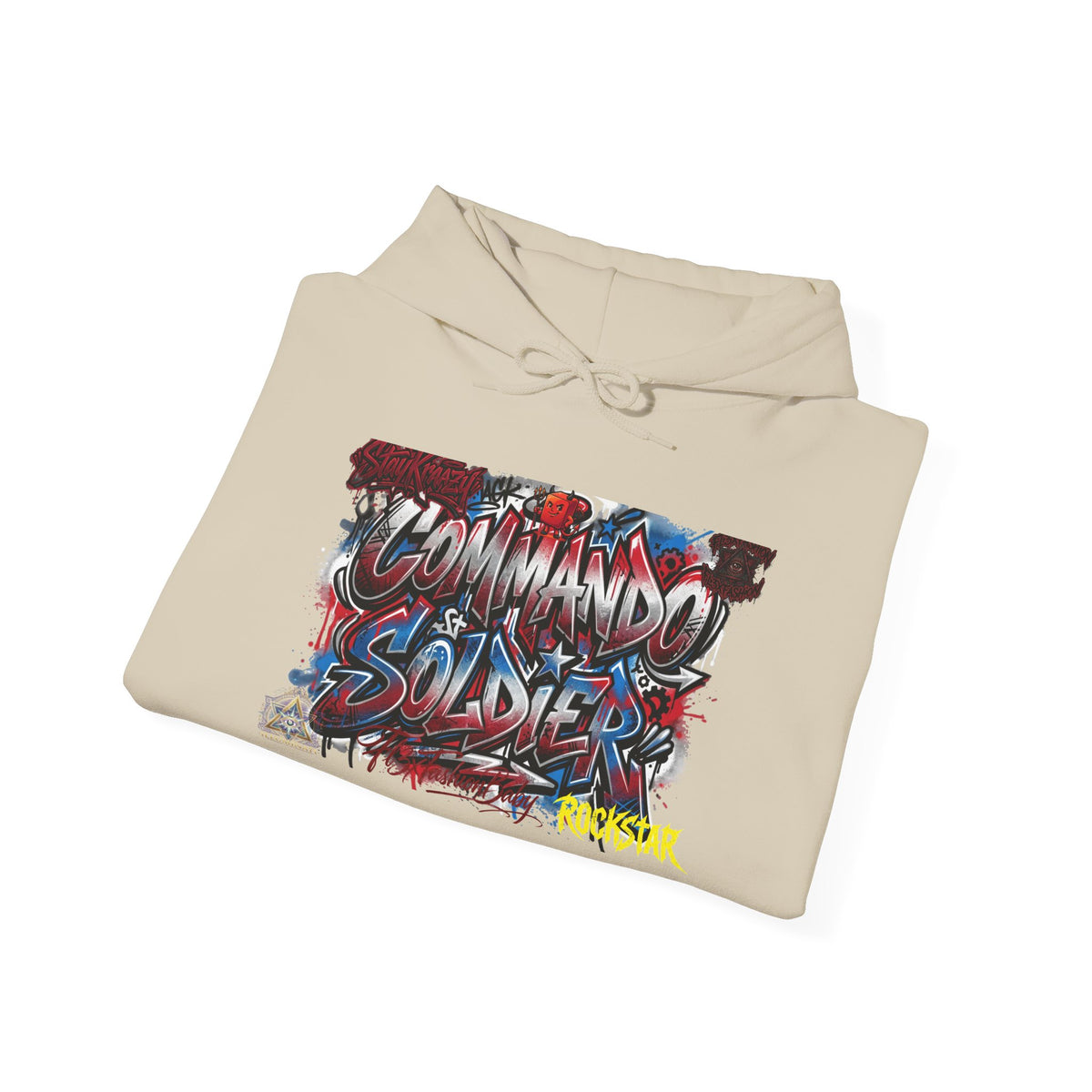 Command Soldier Graffiti Hoodie - Urban Streetwear Military Tribute