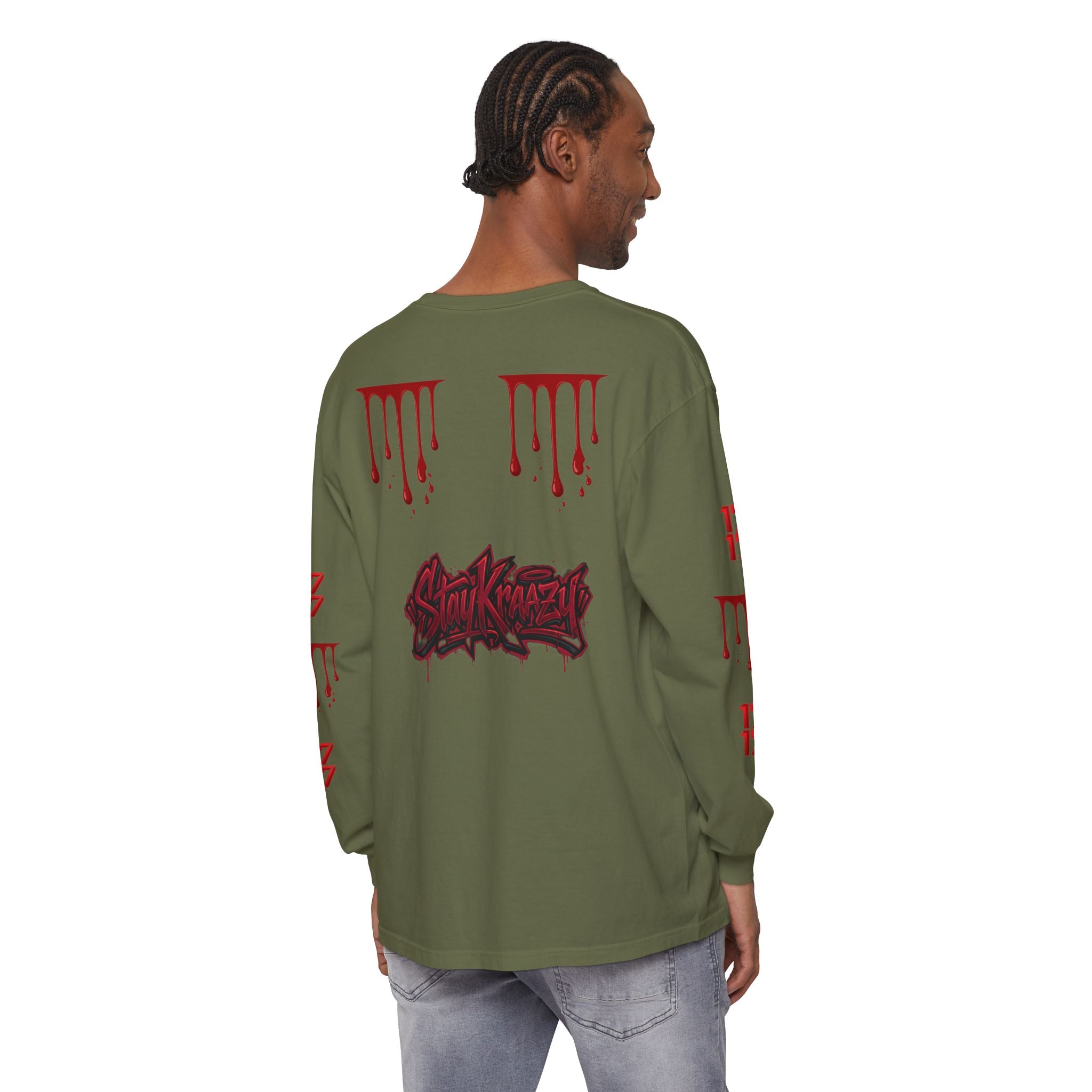 Blood Drip Graphic Long Sleeve Tee