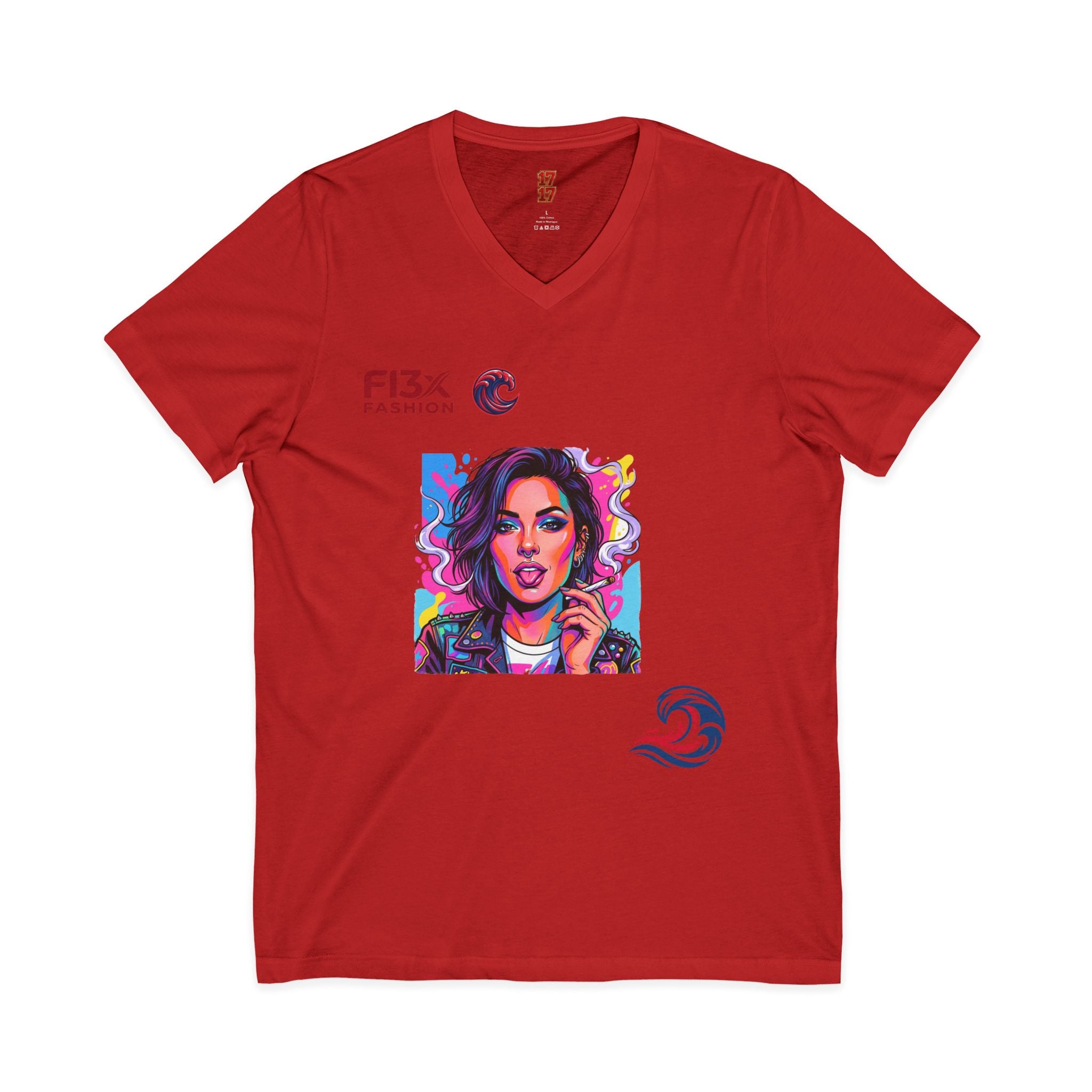 Pop Art Portrait V-Neck Tee — FI3xFashion Graphic T-Shirt