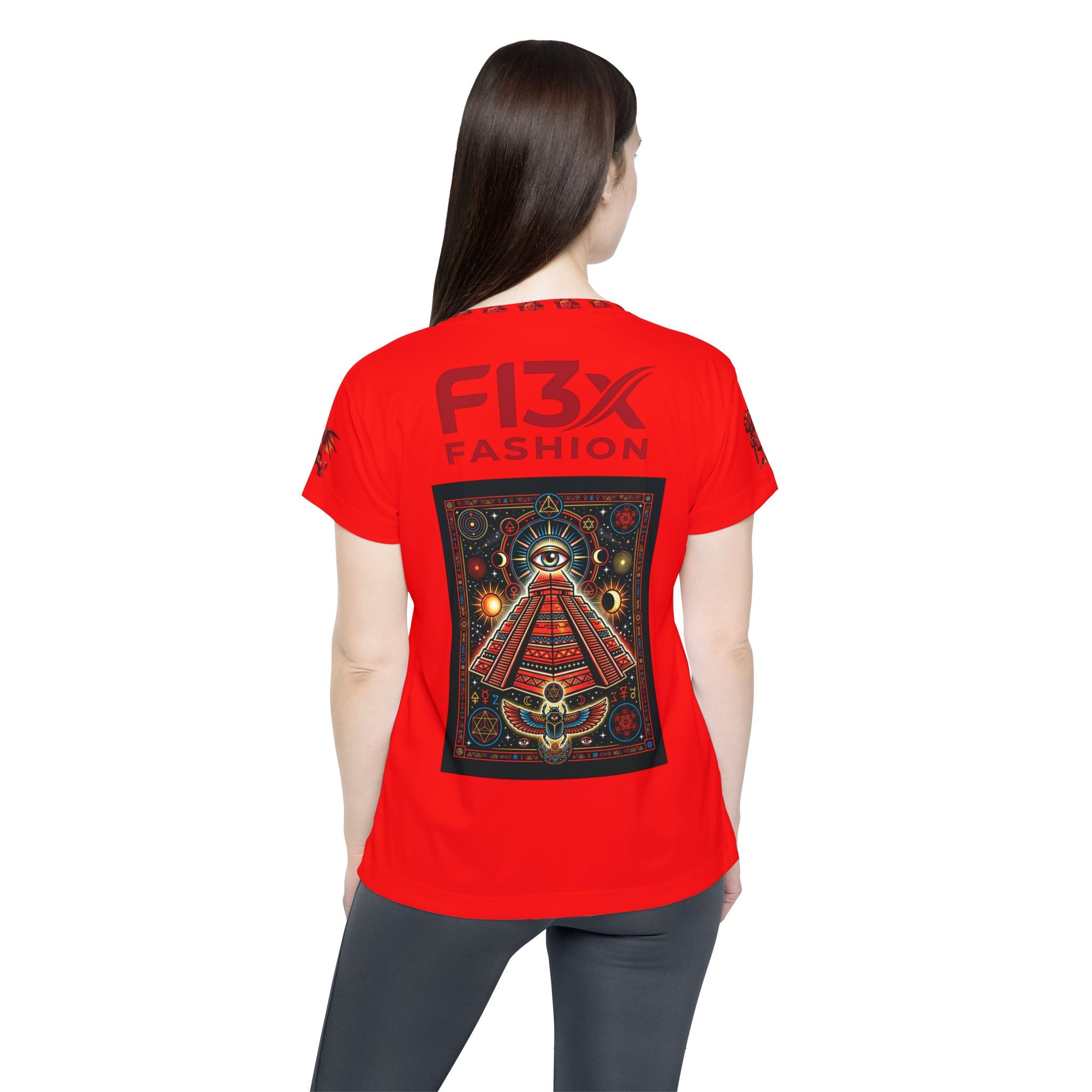 Red Graphic Sports Jersey — Devil Mascot & Mystic Eye Design