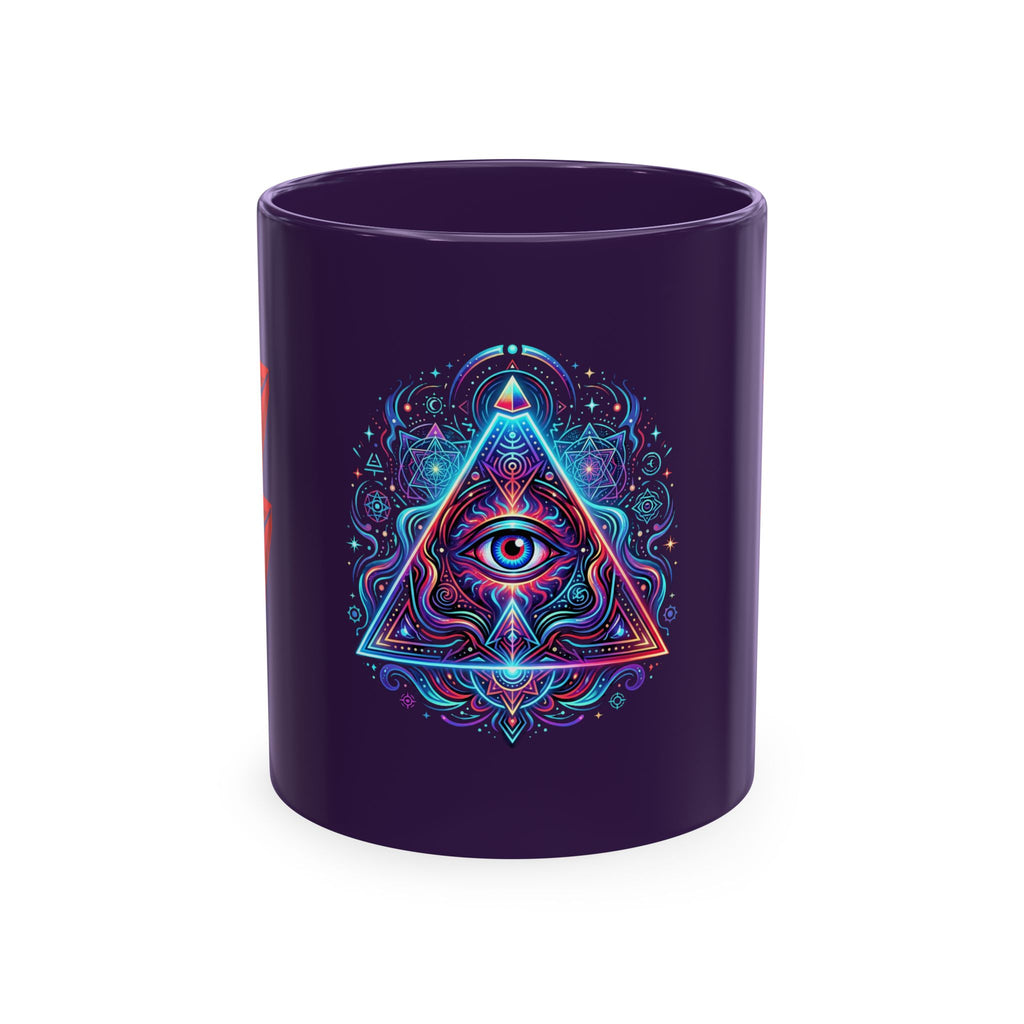 Ceramic Mug — Mystic Third Eye Pyramid Design with 7/17 Red Numerals