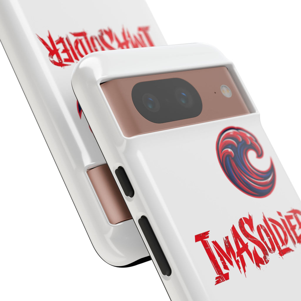 Phone Case — 'ImaSoldier' Red Wave Protective Hard Case