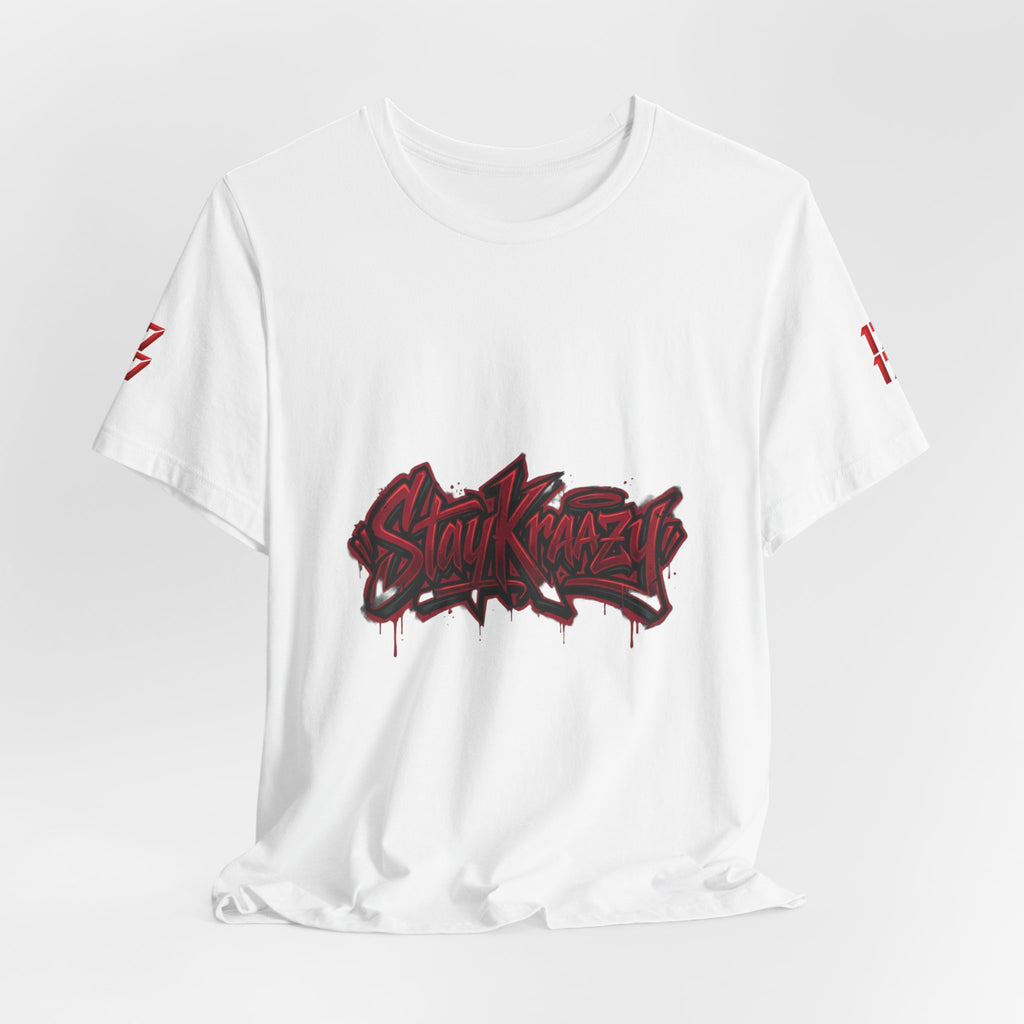 Stay Krazi Graffiti Tee — Red 17 Streetwear T‑Shirt