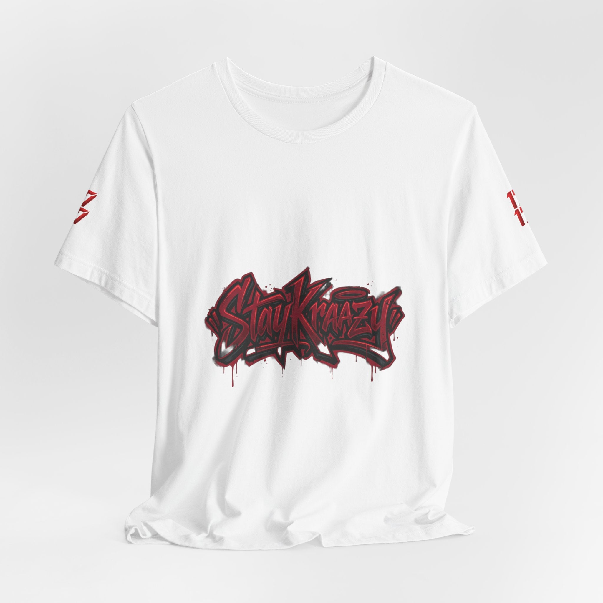 Stay Krazi Graffiti Tee — Red 17 Streetwear T‑Shirt
