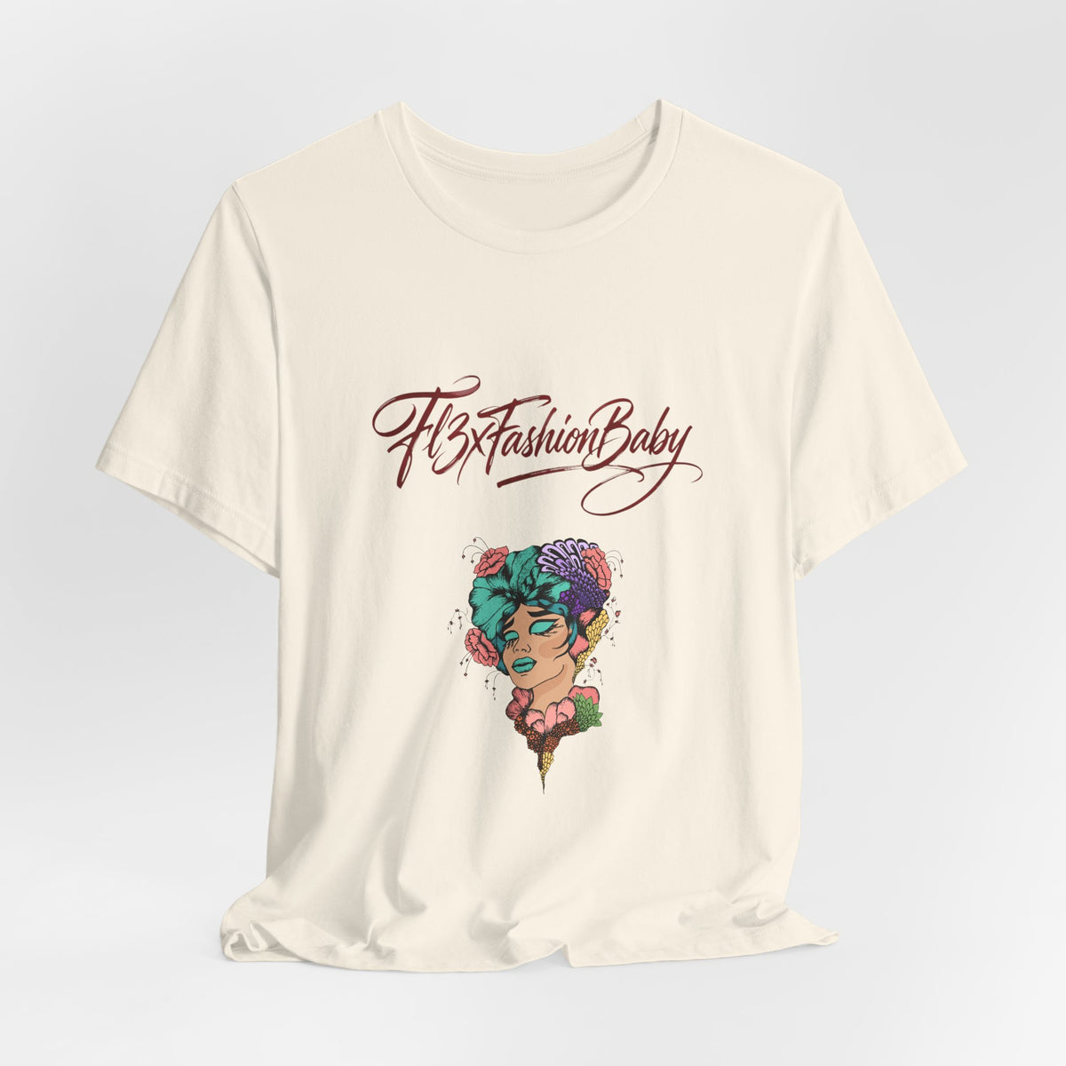 T-Shirt — 'FBxFashionBaby' Floral Portrait Graphic Tee