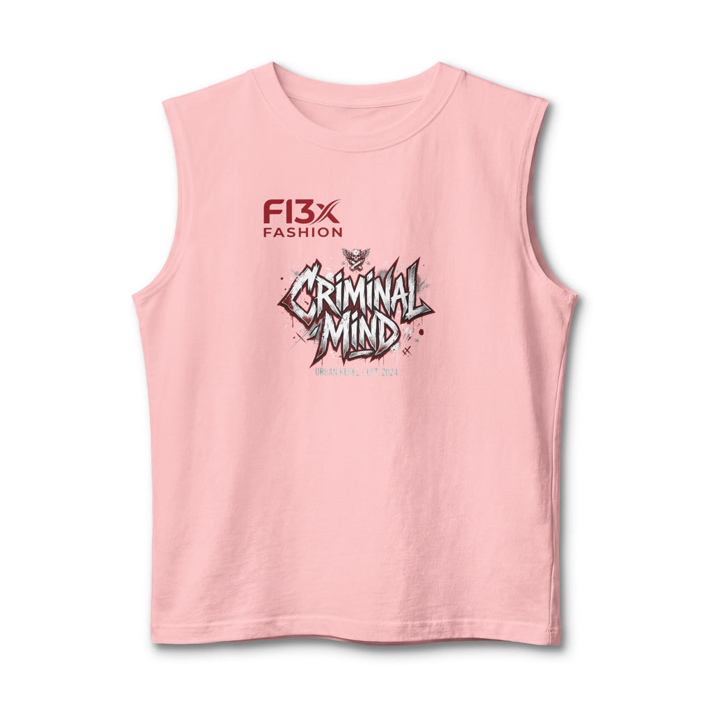 Criminal Mind Graphic Muscle Tank — Edgy Streetwear Band Tee