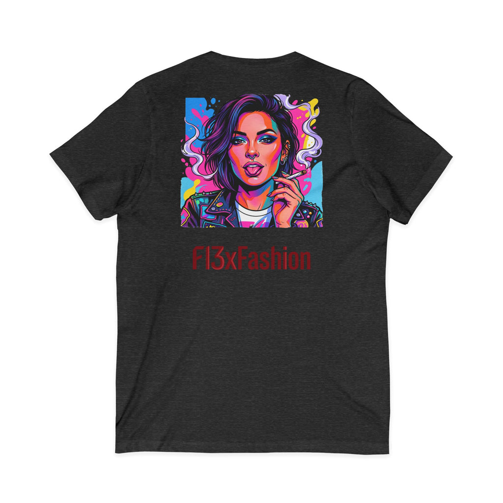 Pop Art Portrait V-Neck Tee — FI3xFashion Graphic T-Shirt