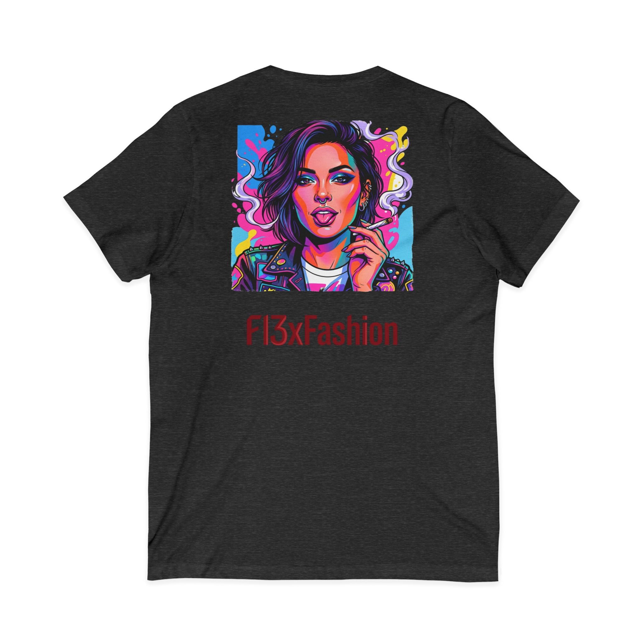 Pop Art Portrait V-Neck Tee — FI3xFashion Graphic T-Shirt