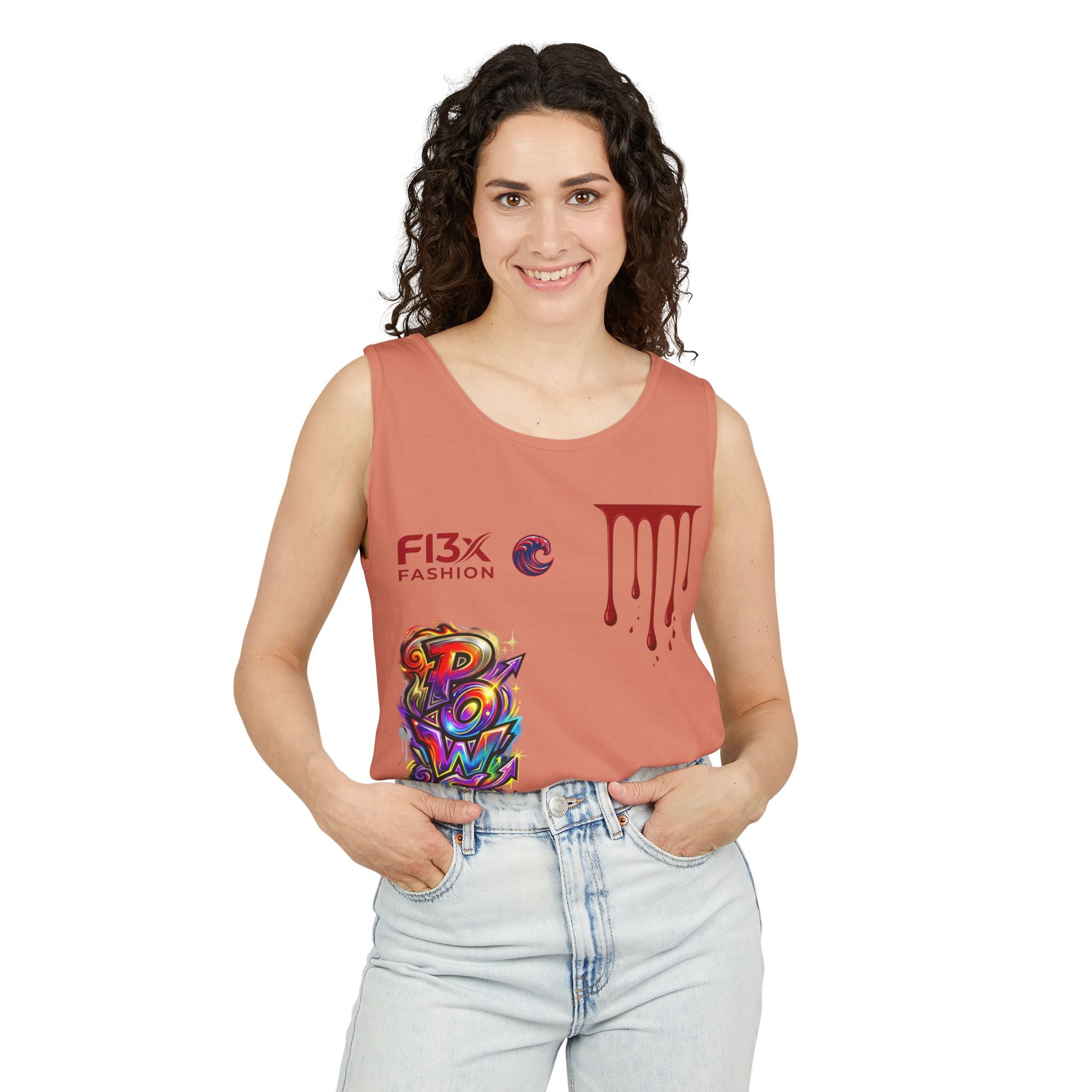 Graphic Tank Top — Colorful Street Art & Drip Logo Design