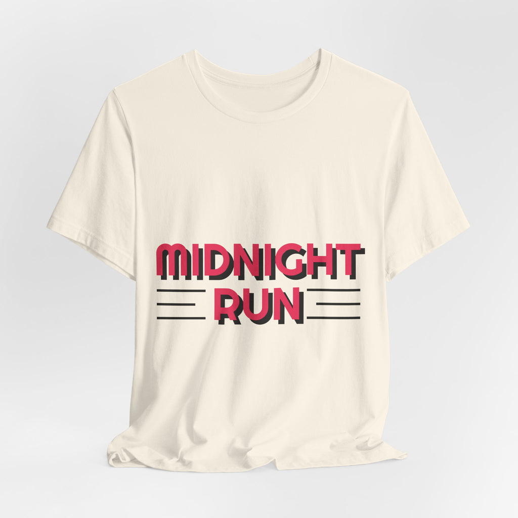 Midnight Run Graphic Tee — Retro Neon Typography T-Shirt