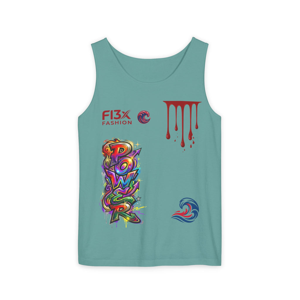 Graphic Tank Top — Colorful Street Art & Drip Logo Design