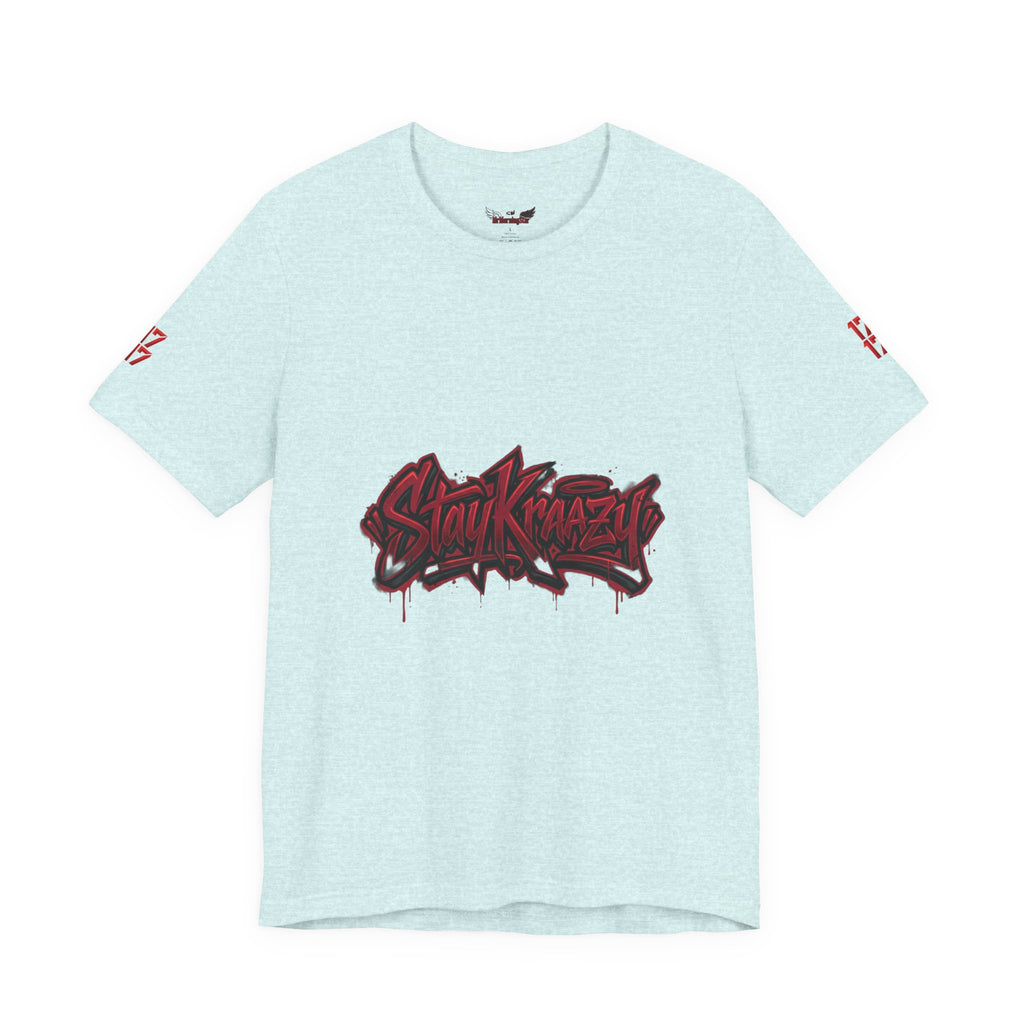 Stay Krazi Graffiti Tee — Red 17 Streetwear T‑Shirt