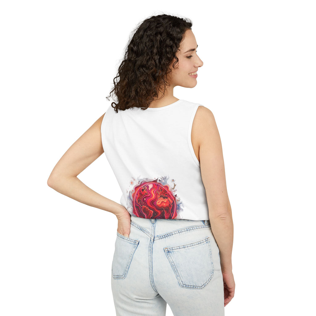 Red Planet Graphic Tank Top — '17/17' Streetwear Planet Design